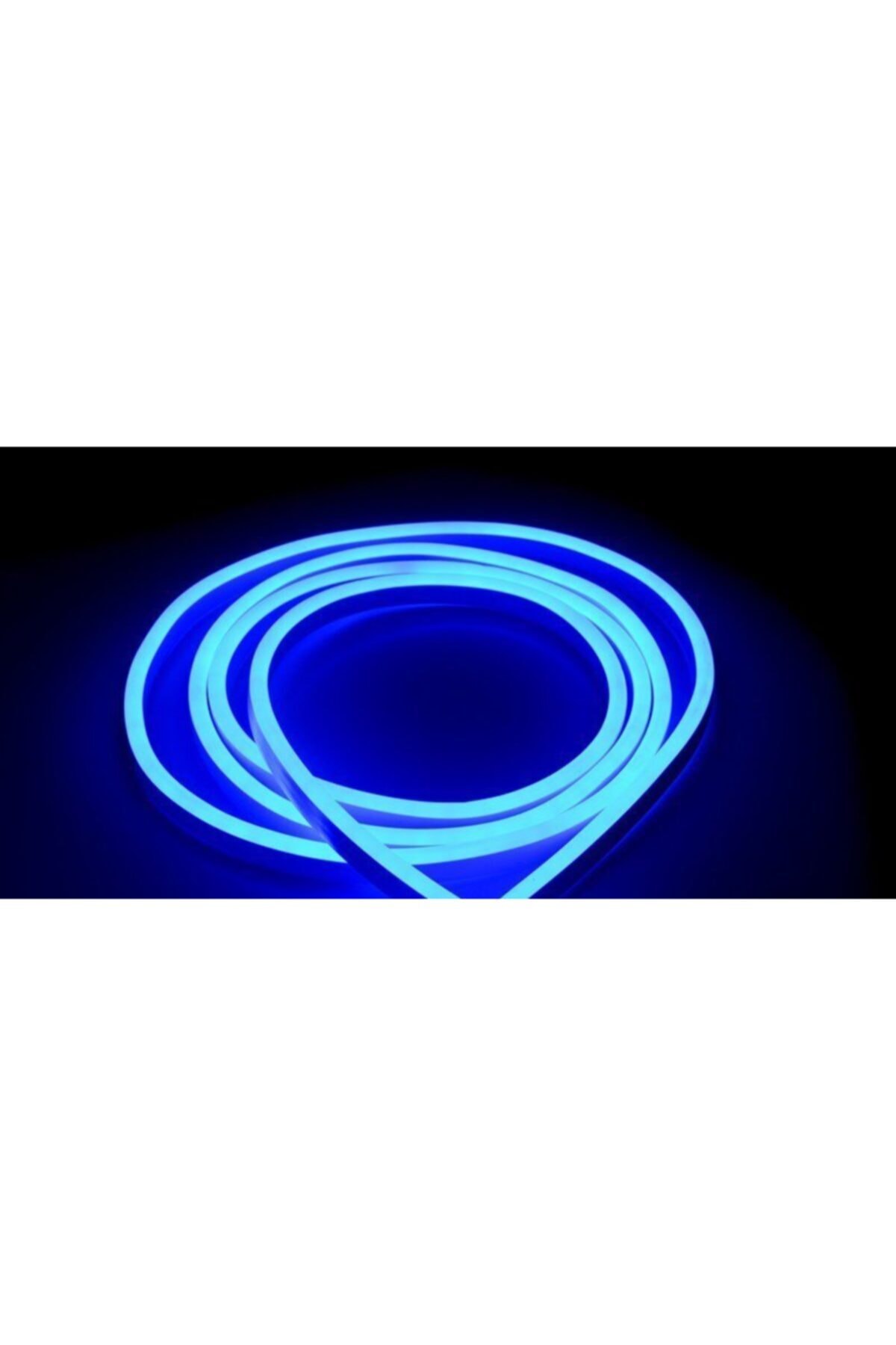 repplam 1 Metre 12v Neon Şerit Led Mavi Işık Silikonlu Su Geçirmez Neon Led Işık