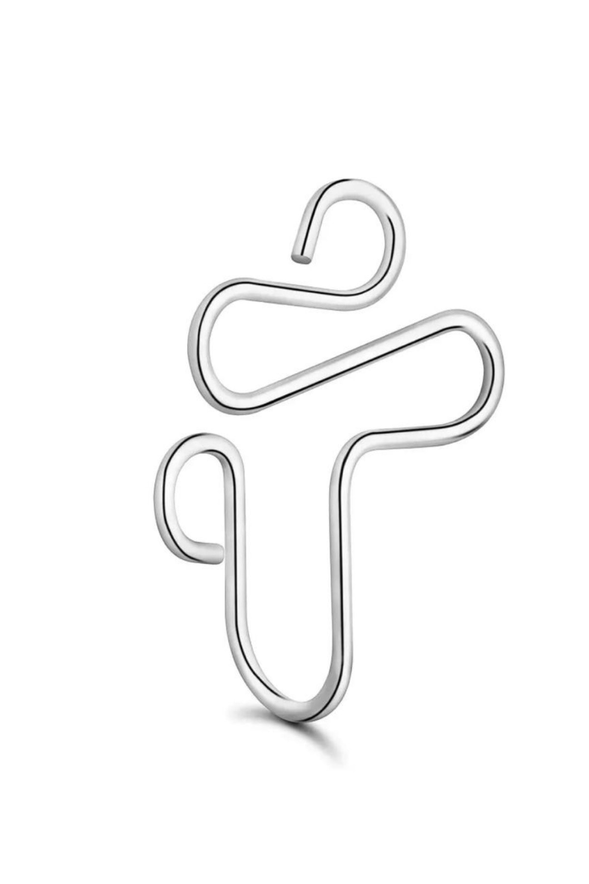 Jaida Moda Kadın Gri Cerrahi Çelik Deliksiz Sıkıştırmalı Fake Hızma Piercing