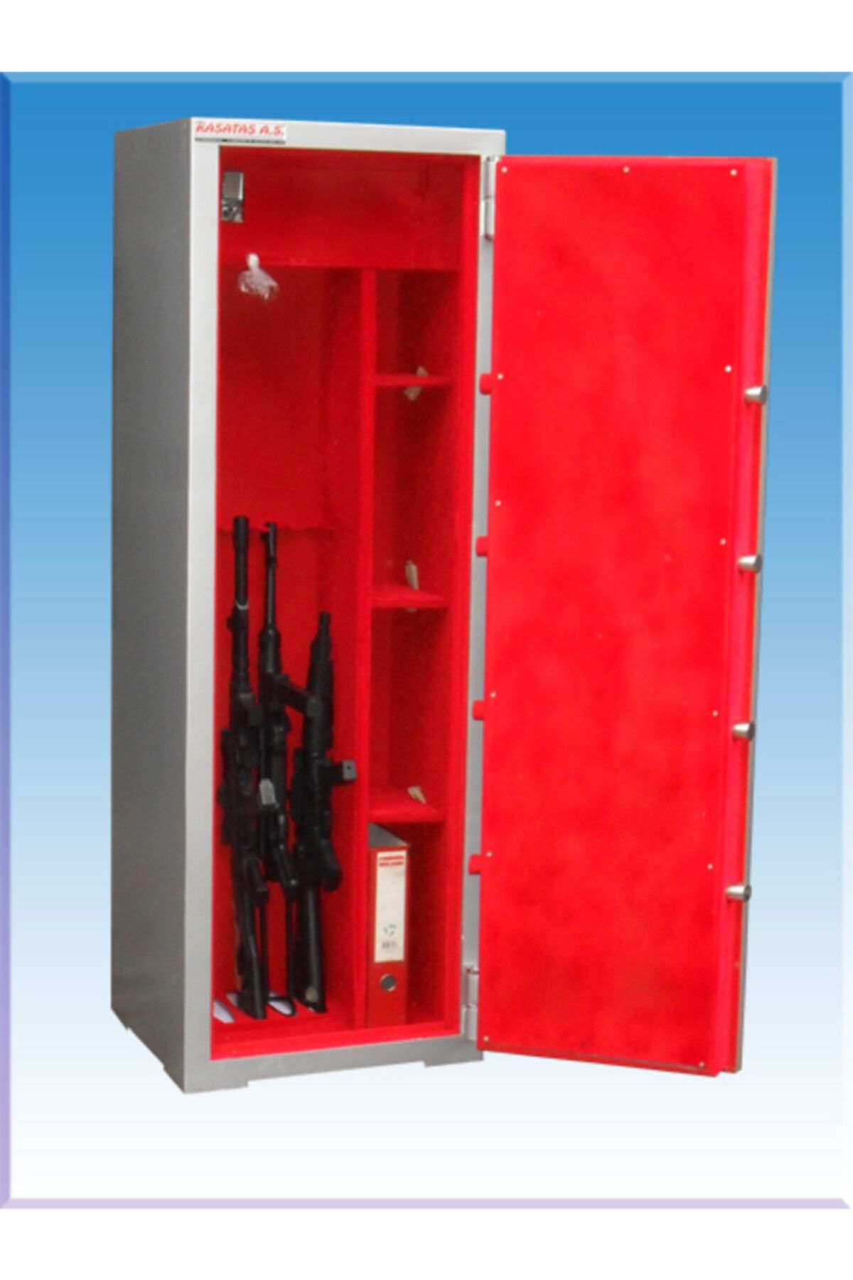ÇELİK KASA DÜNYASI 012tfk 6 Tüfeklik 3 Raflı Silah Mühimmat Koyma Yerli Içi Do