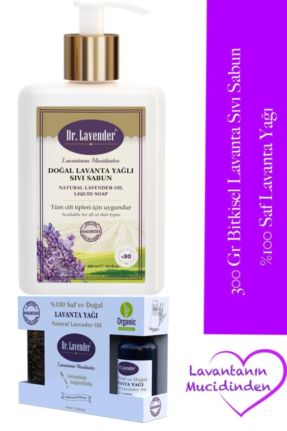 Dr. Lavender Tüm Cilt Tipleri Için Natural Sıvı Sabun 300 Gr. + Saf Konsantre Lavanta Yağı Ve Çiçeği