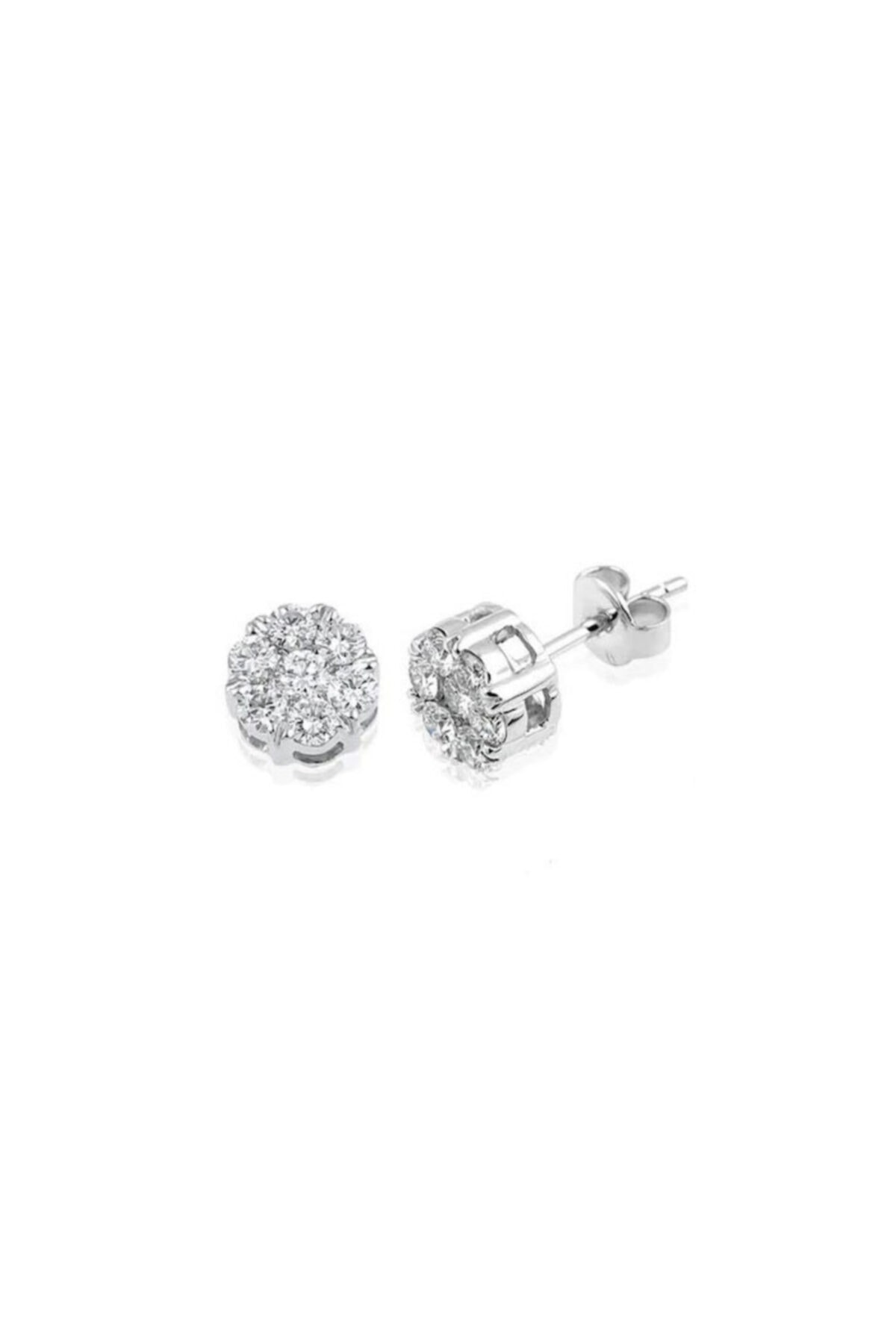 EnginGold 0.82 Ct Pırlanta Coronet Tektaş Küpe
