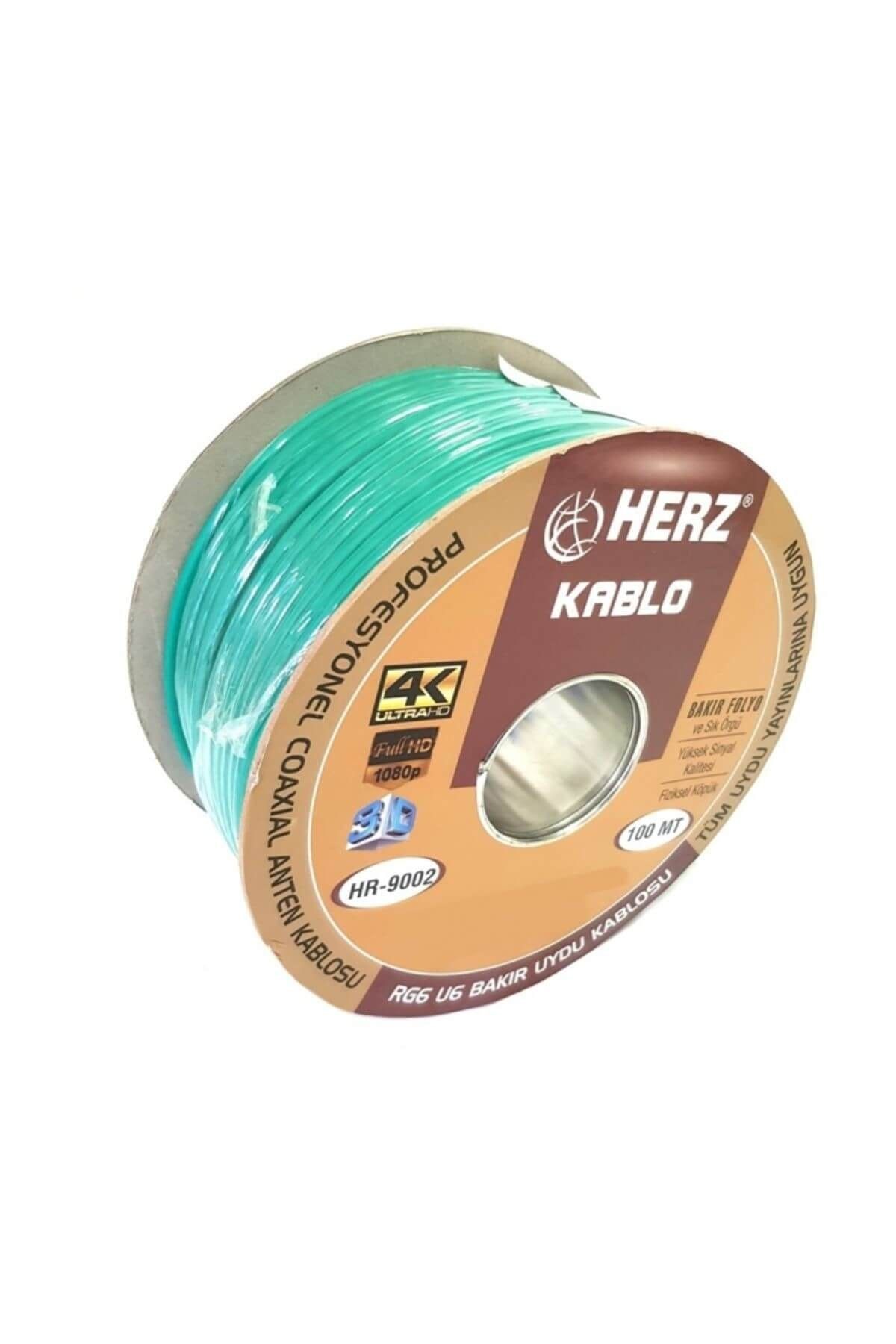 Herz RG6U6 Uydu Anten Kablosu 100Metre Yeşil