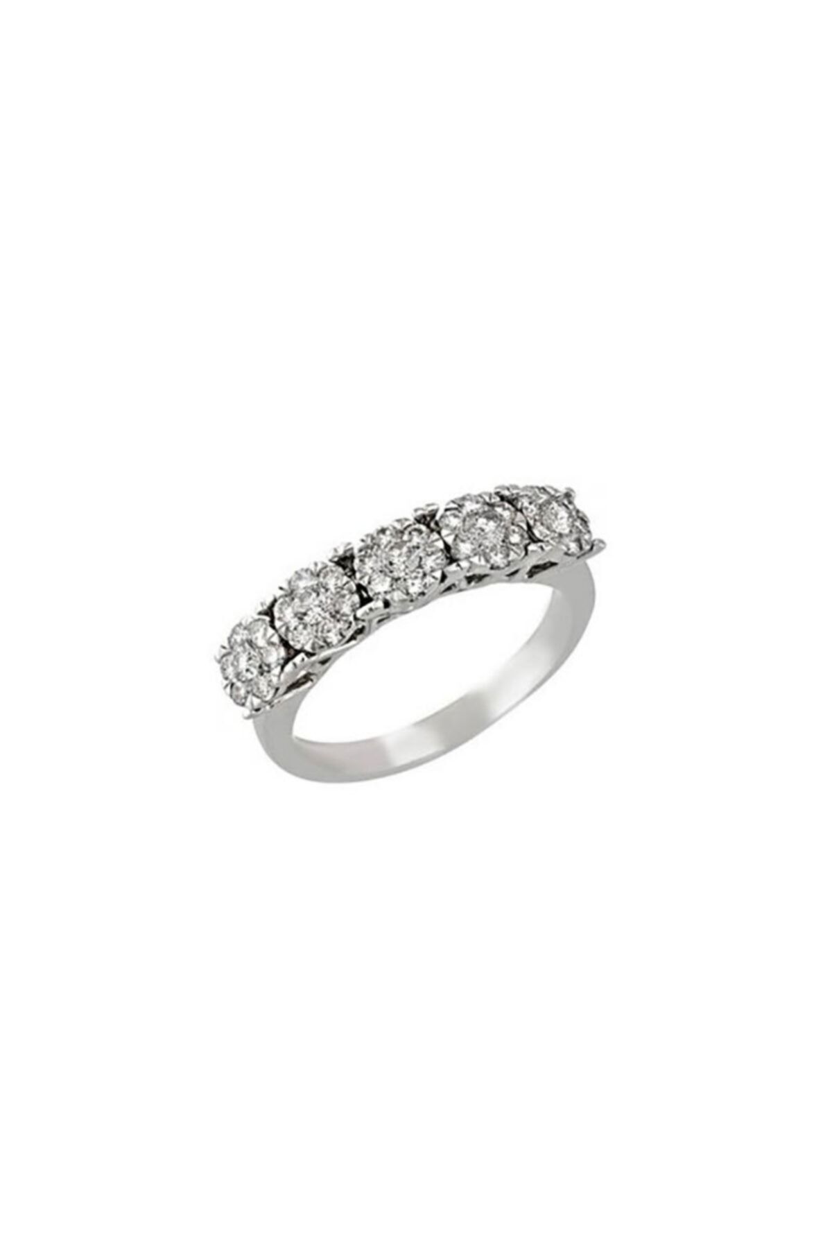 EnginGold 0,81ct Pırlanta Coronet Beştaş Yüzük-18k