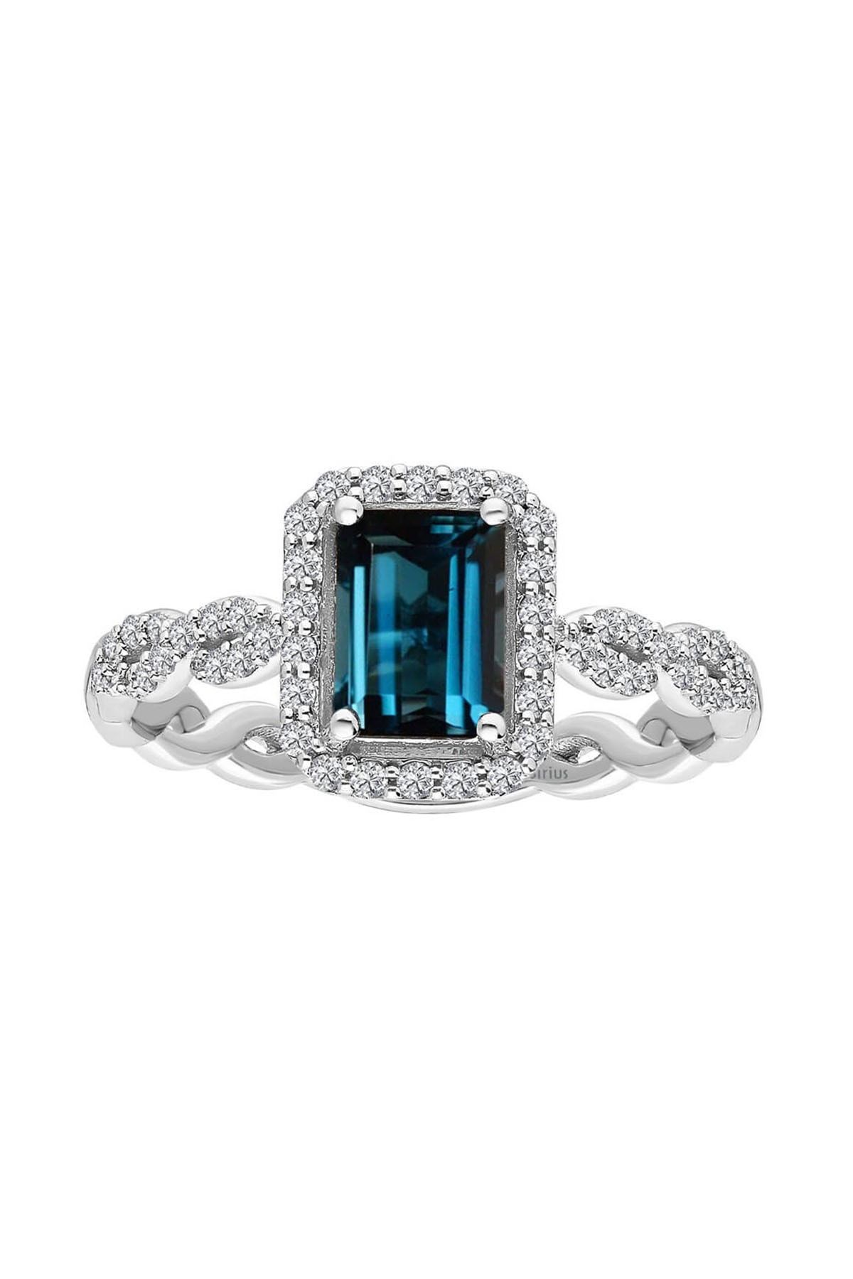Sirius Pırlanta Pırlanta Ve London Blue Topaz Taşlı Samsara Yüzük