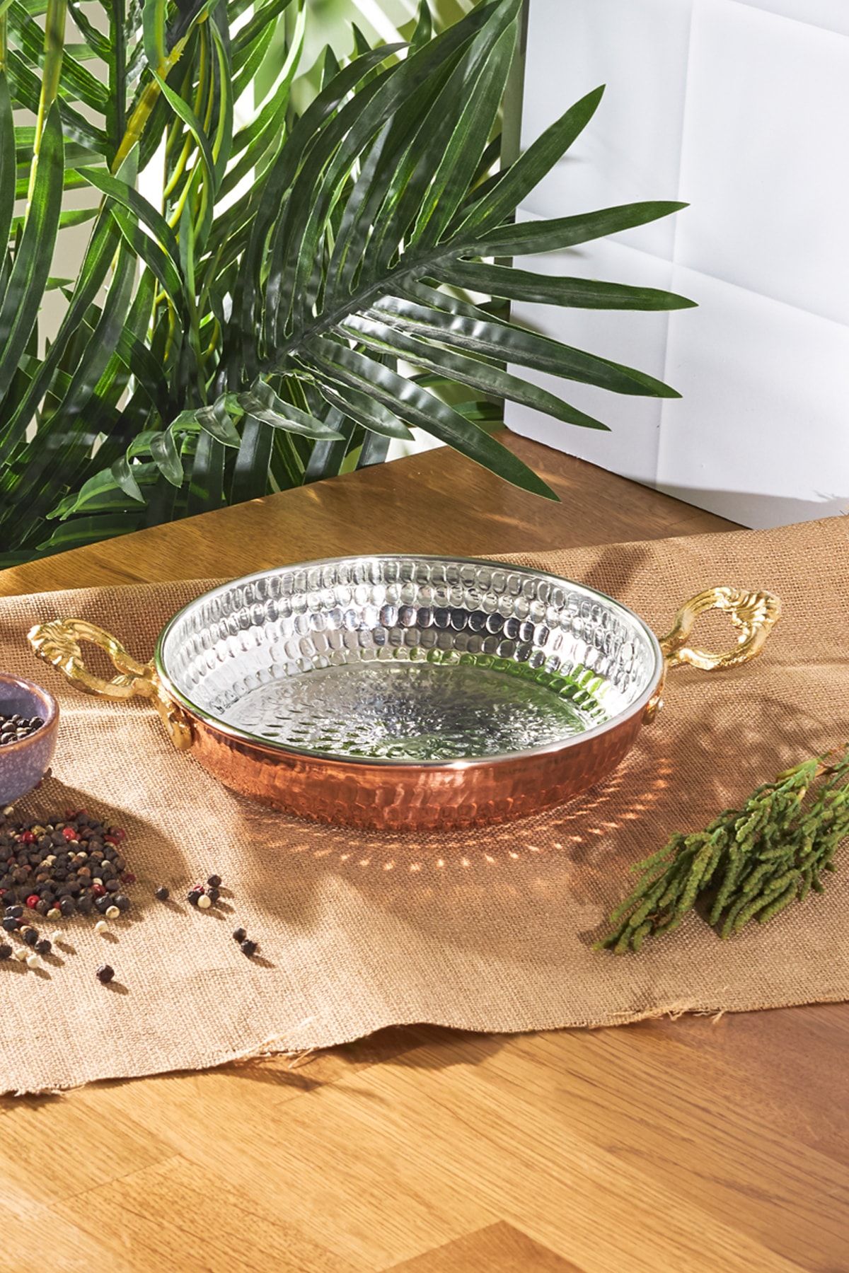 Karaca Antik Bakır Sahan 18 cm