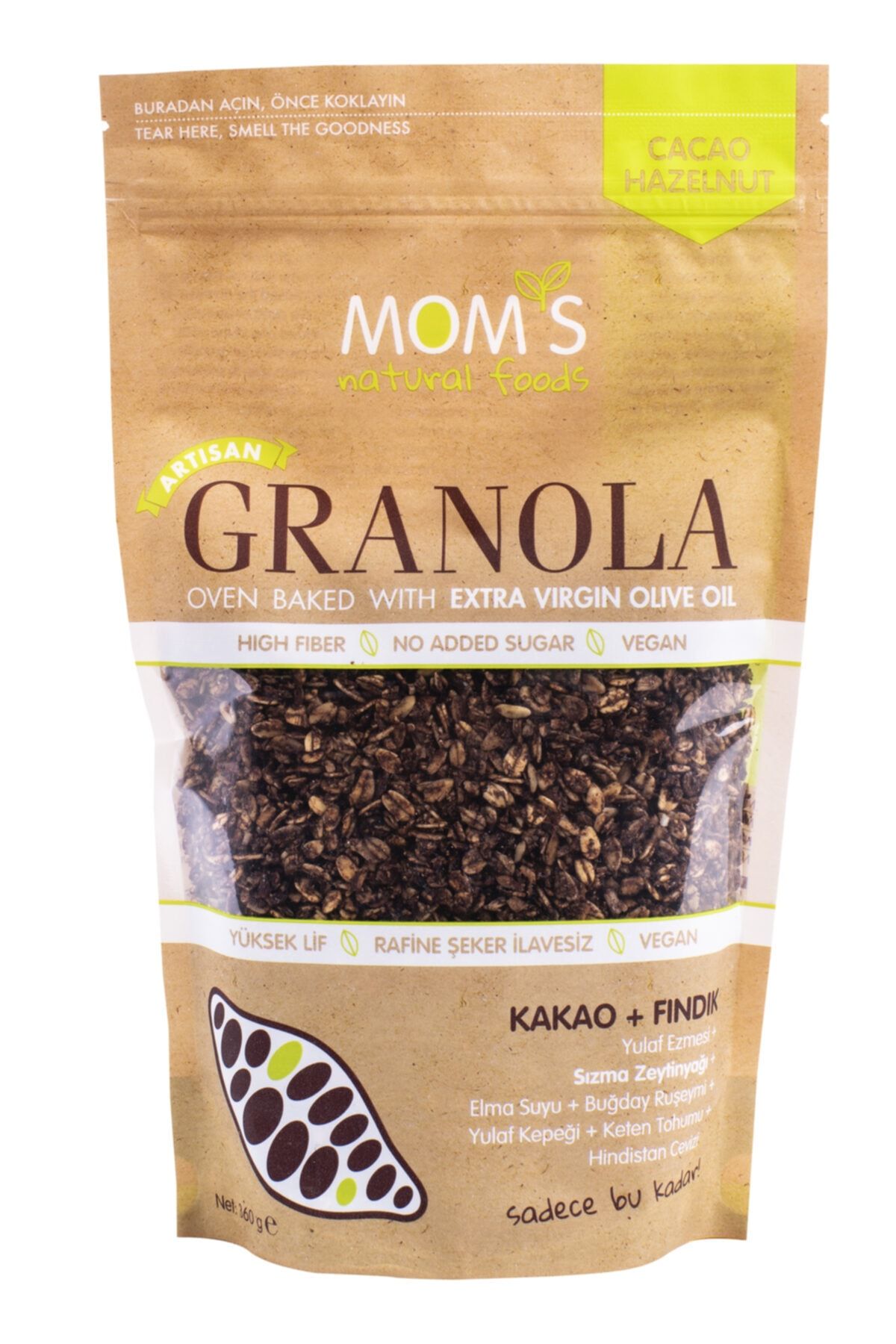 Mom's Natural Foods Mom's Granola Kakao Ve Fındık 360 gr