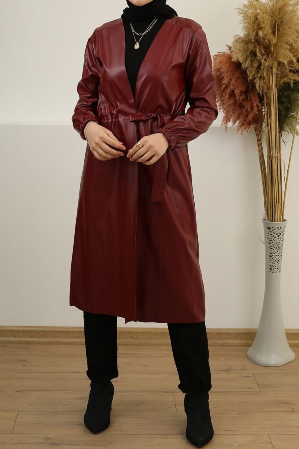 İmajButik Deri Kap/bordo