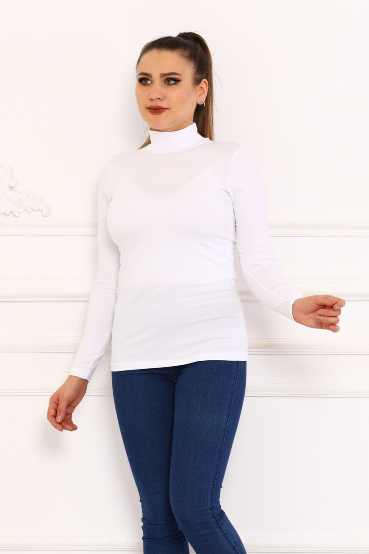 MODAMEVA Kadın Moda Meva İçlik Beyaz Bady