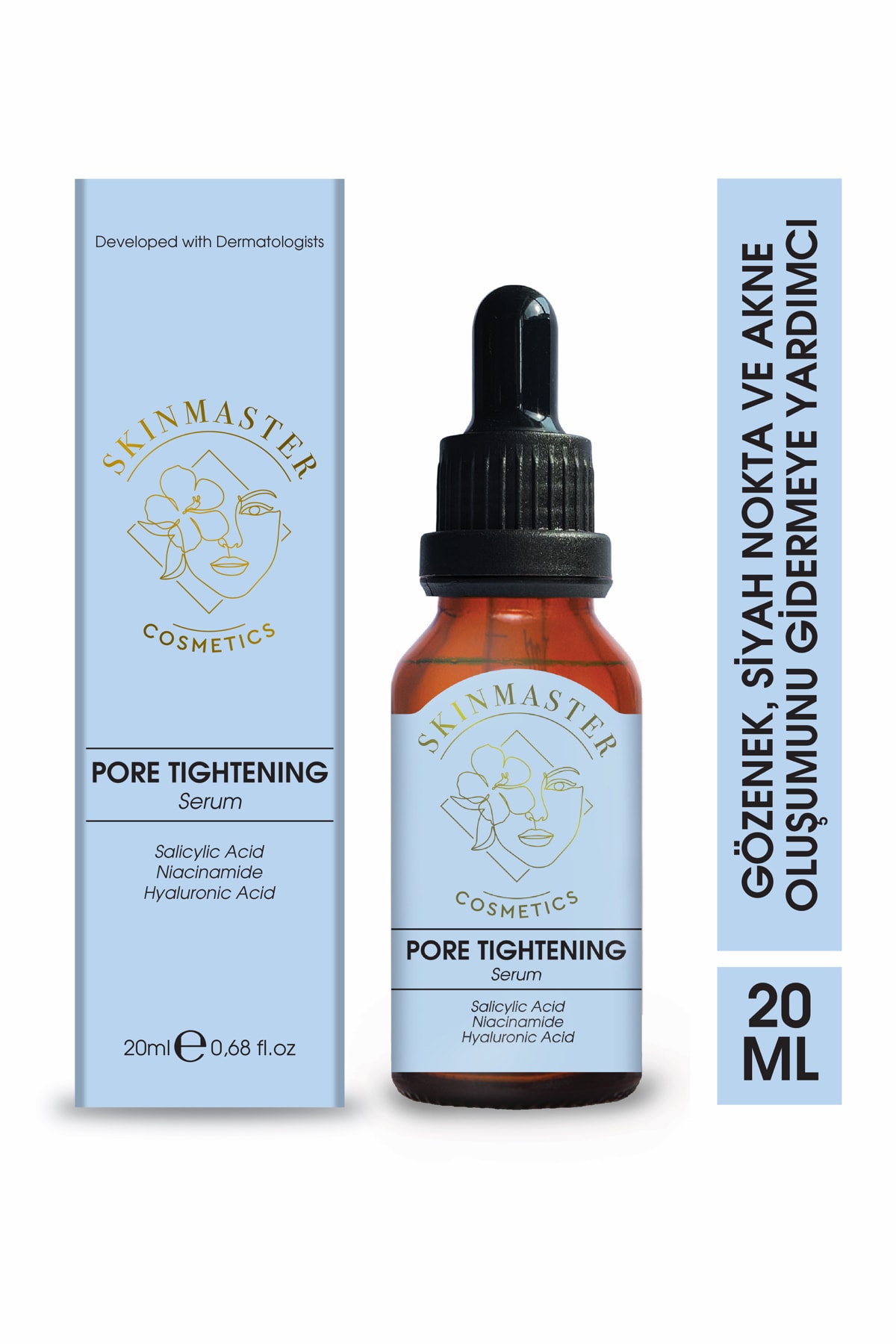 SkinMaster Gözenek Sıkılaştırıcı Siyah Nokta Ve Akne Oluşumunu Gidermeye Yardımcı Bakım Serumu (bha, B3, Ha)