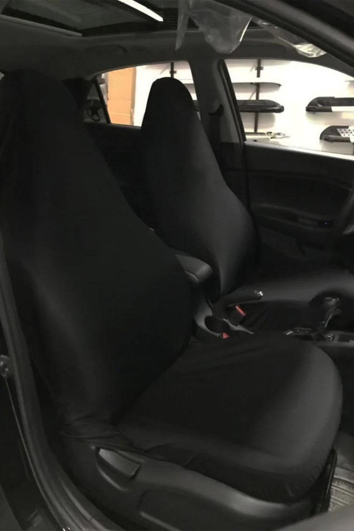 MEZİGARC Seat Leon Fr Oto Koltuk Kılıfı Araba Siyah Penye Servis Kılıfı Ön Koltuklar