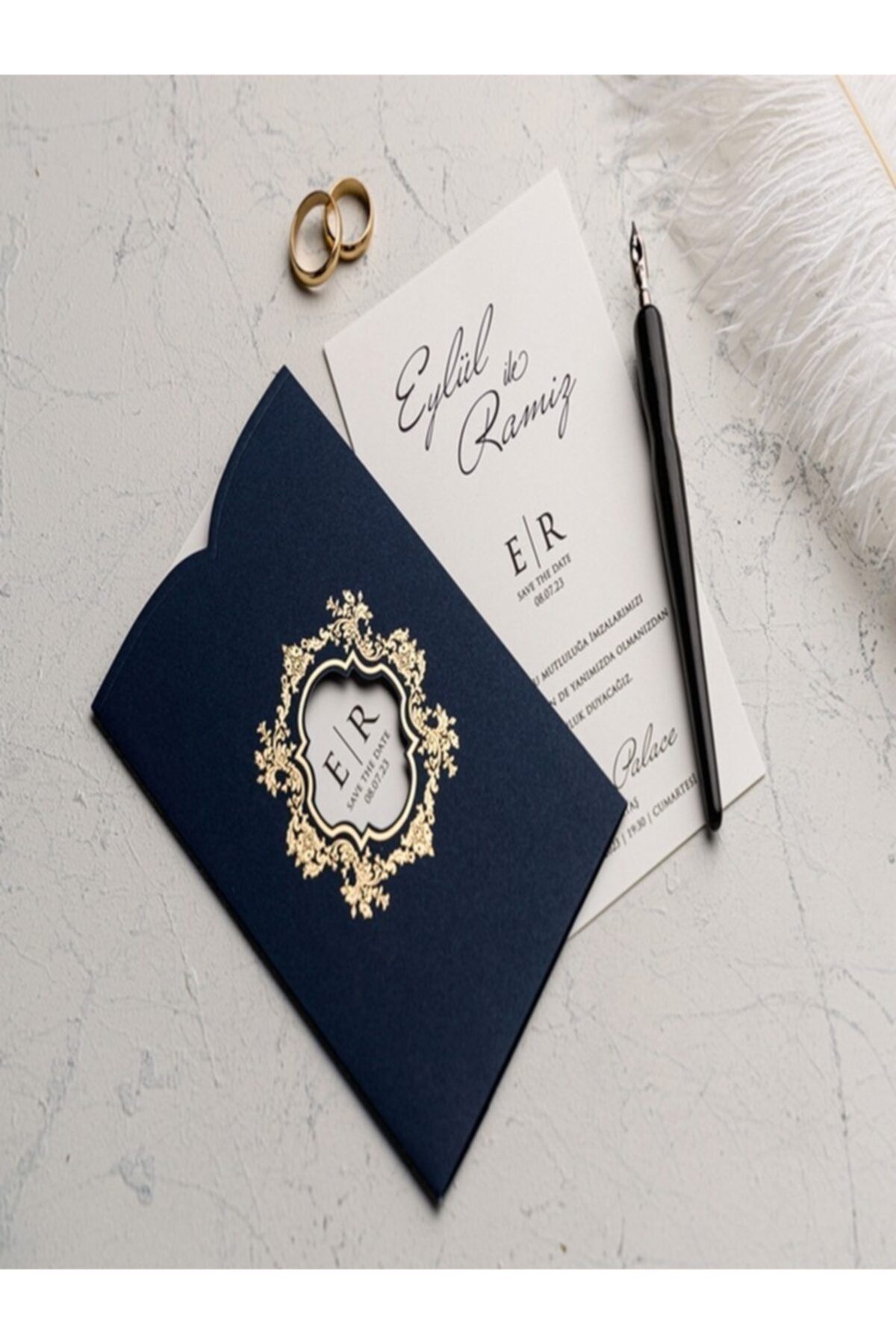 Erdem Nişan,nikah,düğün Davetiyesi 9162 ( 50 Adet )