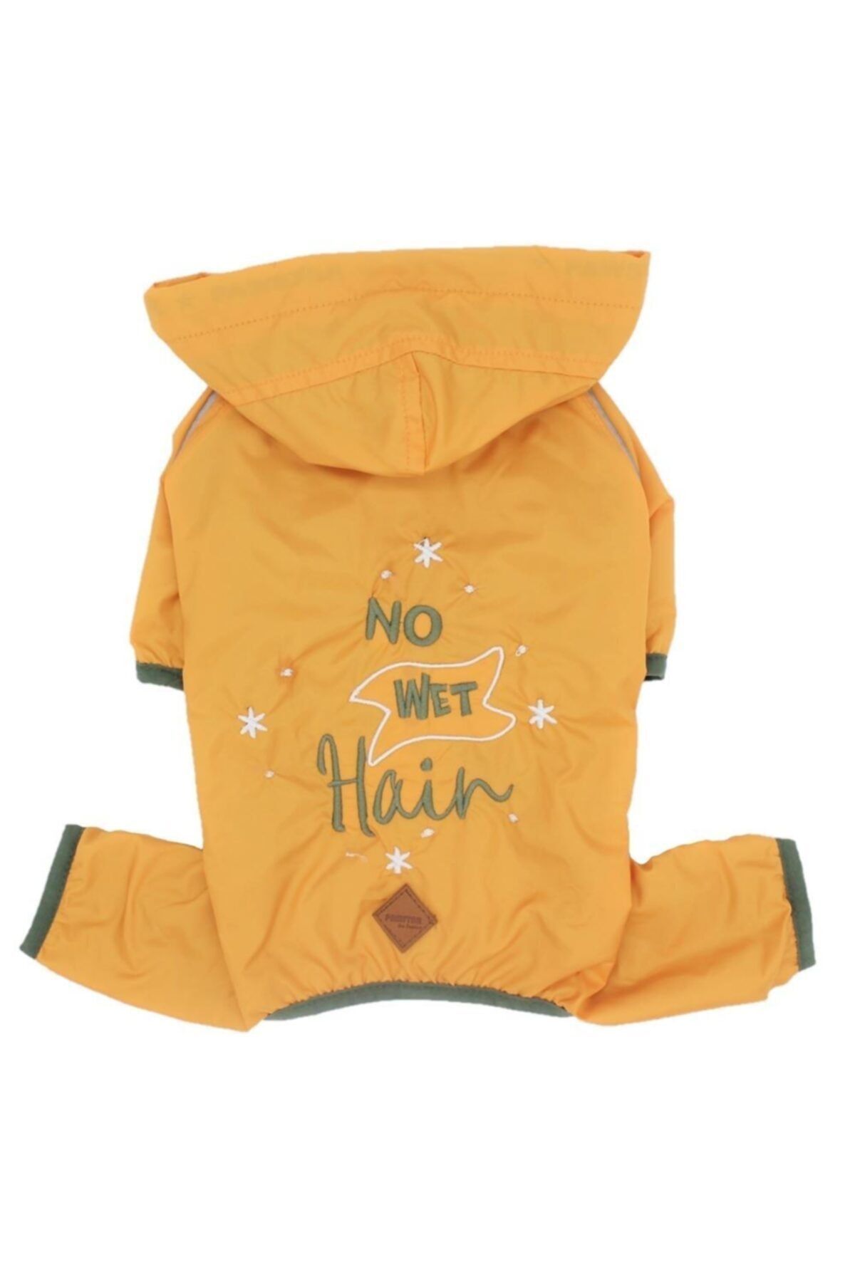 Pawstar Sarı No Wet Hair Romper Küçük Ve Orta Irklar Için Fileli Tulum Yağmurluk Köpek Kıyafeti