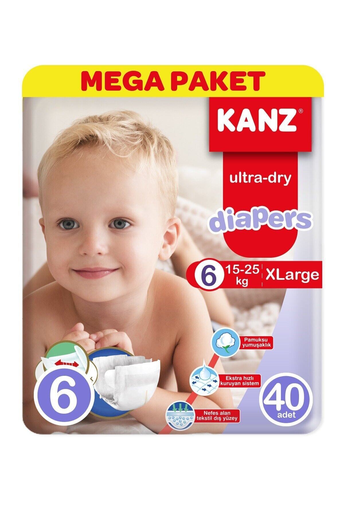 Kanz Bebek Bezi 6 Numara (15-25 KG) Mega Paket 40 Adet