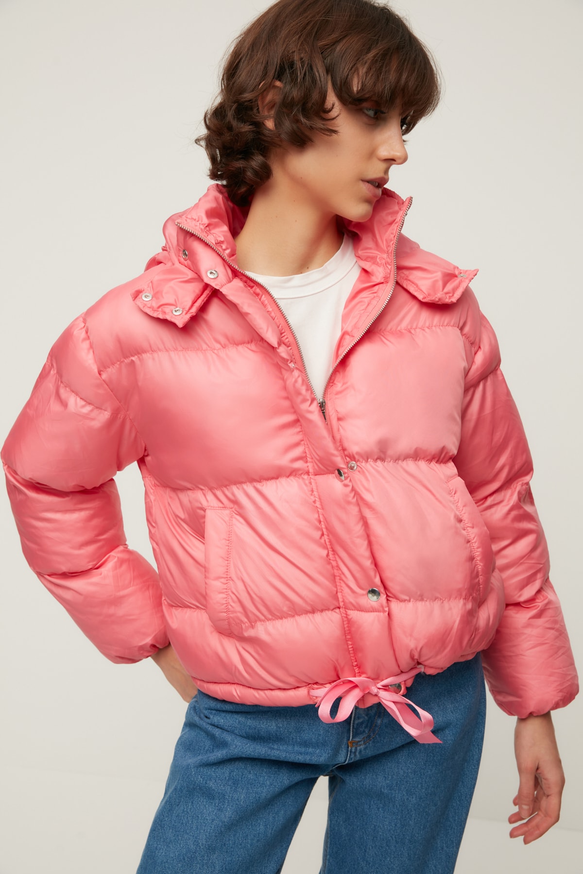 TRENDYOLMİLLA Fuşya  Kapüşonlu Şişme Mont TWOAW22MO0064