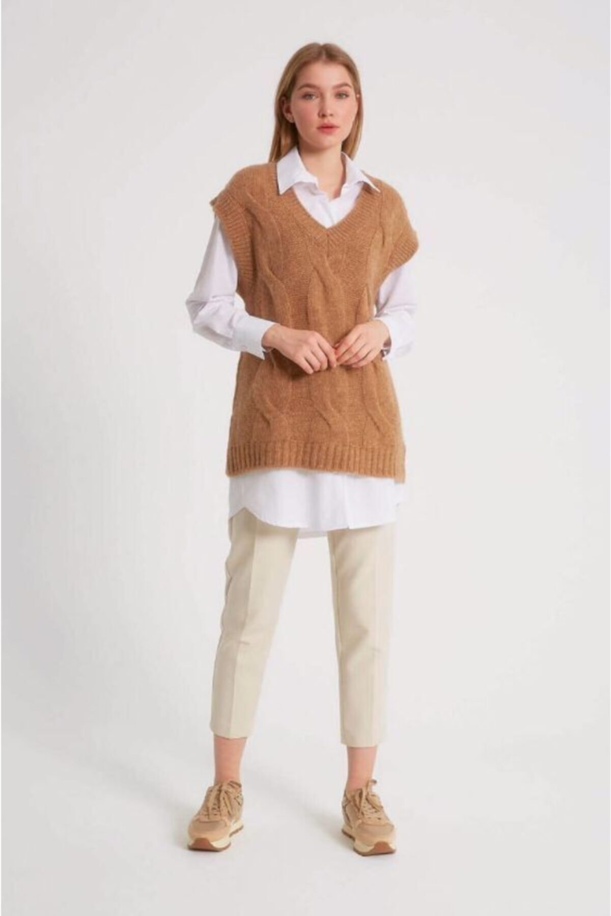 MERFAS Camel Gömlekli Triko