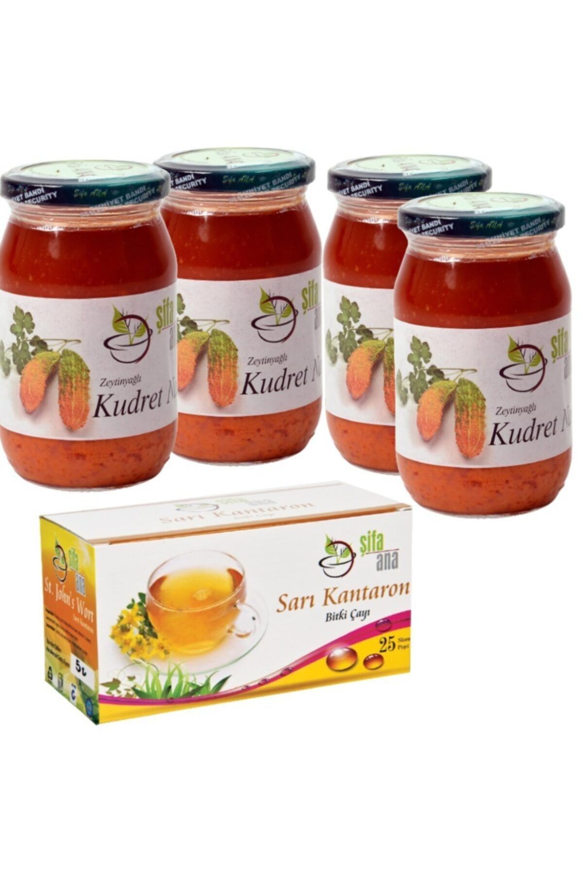 ŞİFA ANA Zeytinyağlı Kudret Narı 4 Adet (1 Sarı Kantaron Çayı Hediye)