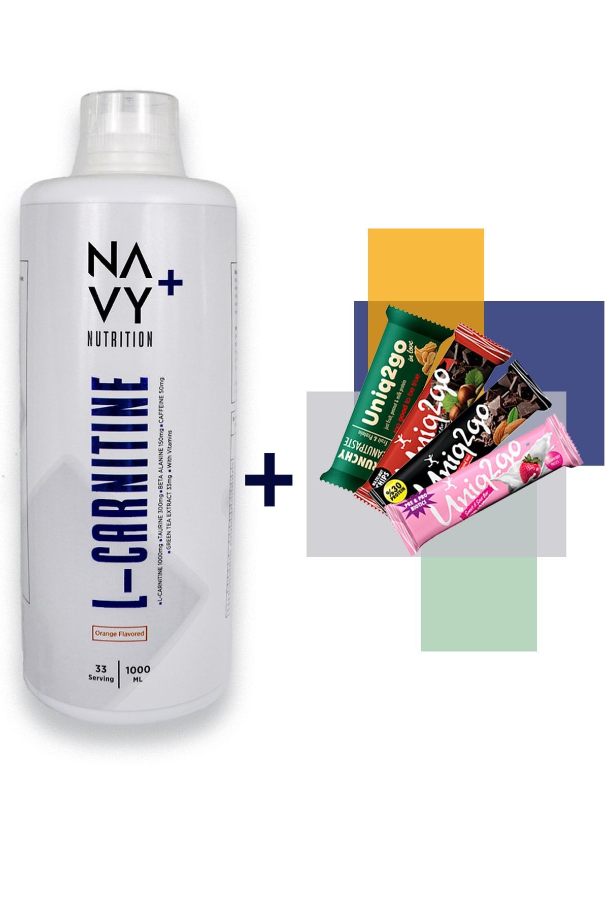 Navy Plus Nutrition Navy Plus L-carnitine 1000 Ml Portakal Aromalı + 4 Adet Protein Bar Karnitin Yağ Yakıcı Carnitine