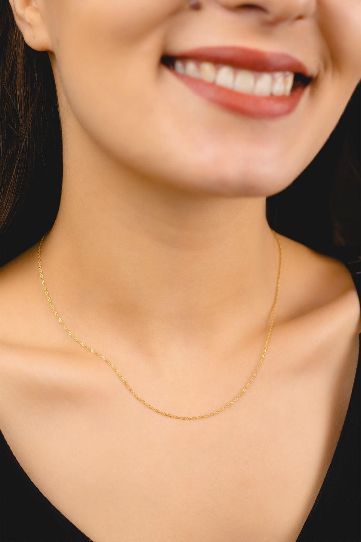 Ames Gold Singapur Zincir Kolye