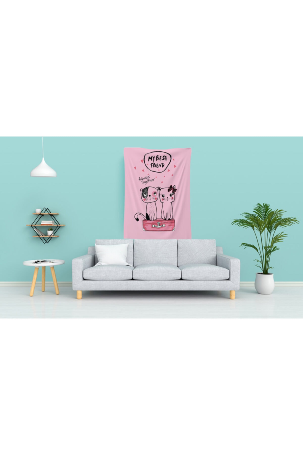 Razz Moda Best Friend Kediler Duvar Örtüsü