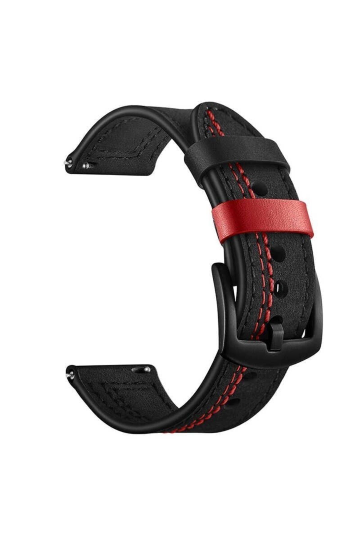 SMCASE Amazfit Gtr 3 Kordon Nubuk Deri Görünüm Dikişli Krd 19 Siyah