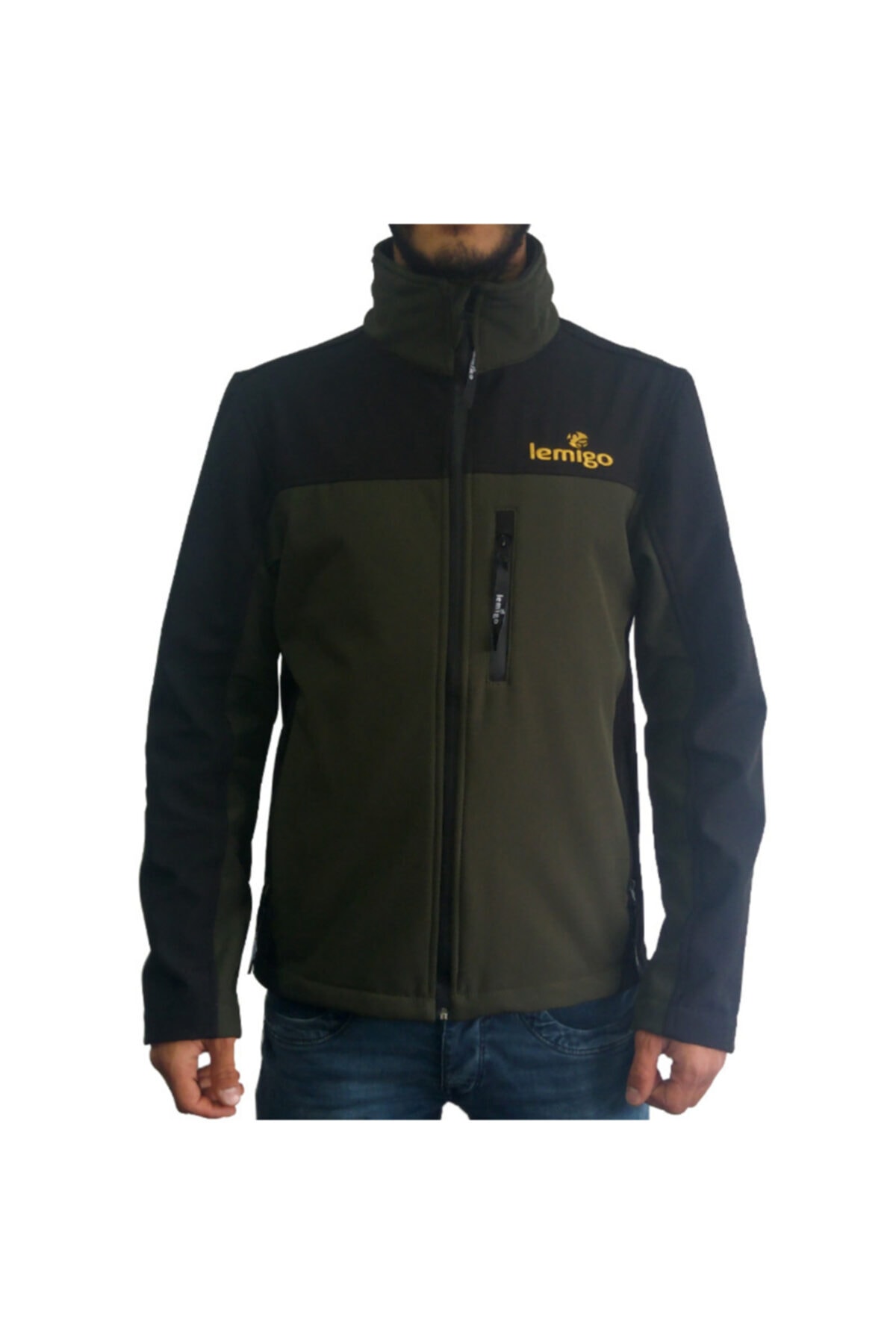 e life tasarım Softshell Mont Haki-siyah 3xl