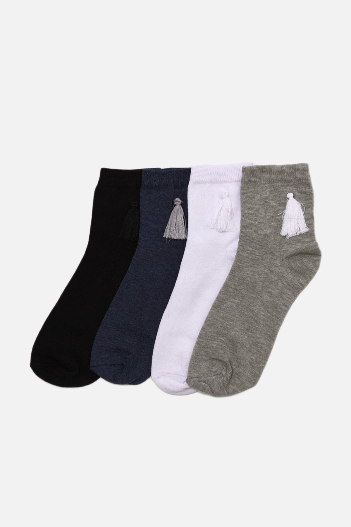 TRENDYOLMİLLA Lacivert Baskı Detay Çorap THMAW22CO0073