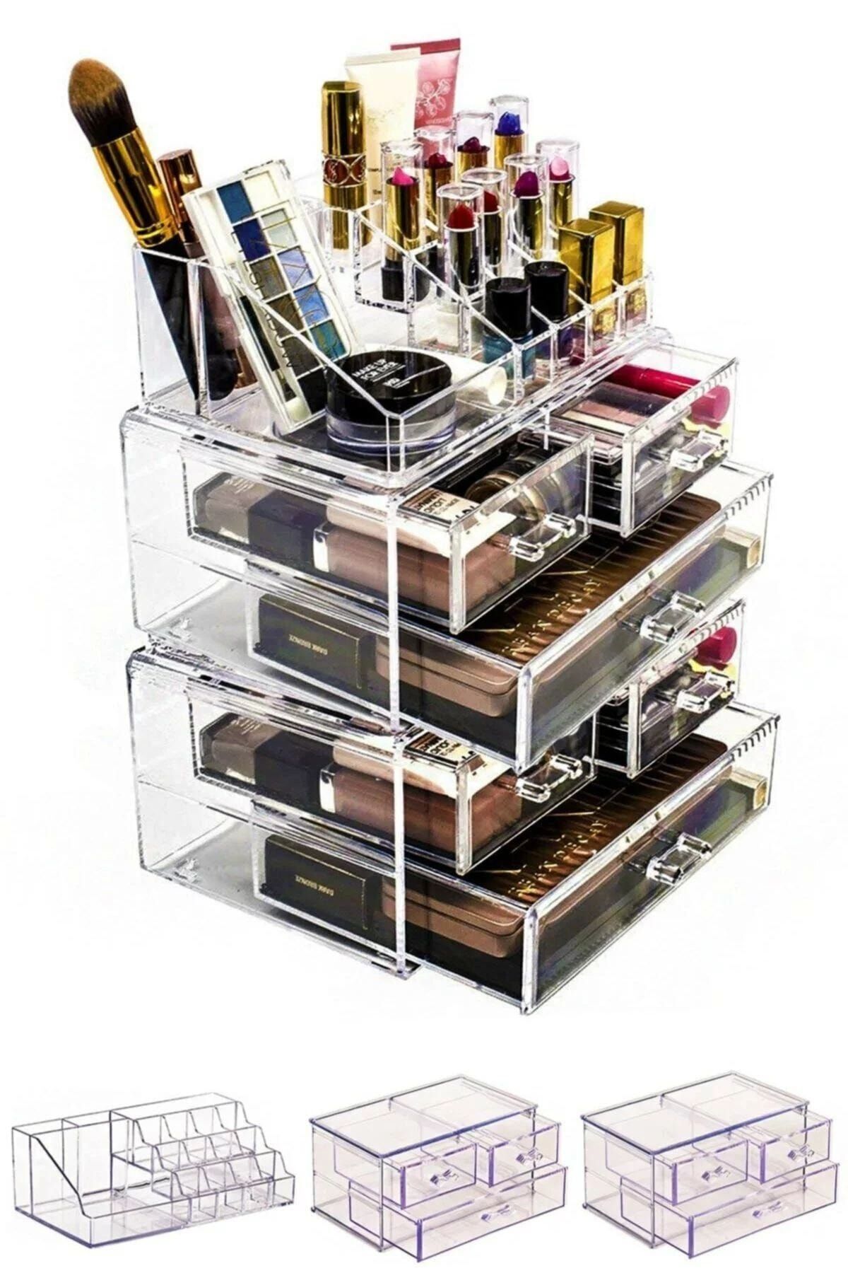 PlastArt Makyaj Düzenleyici Set 5 Katlı 6 Çekmeceli Akrilik Organizer