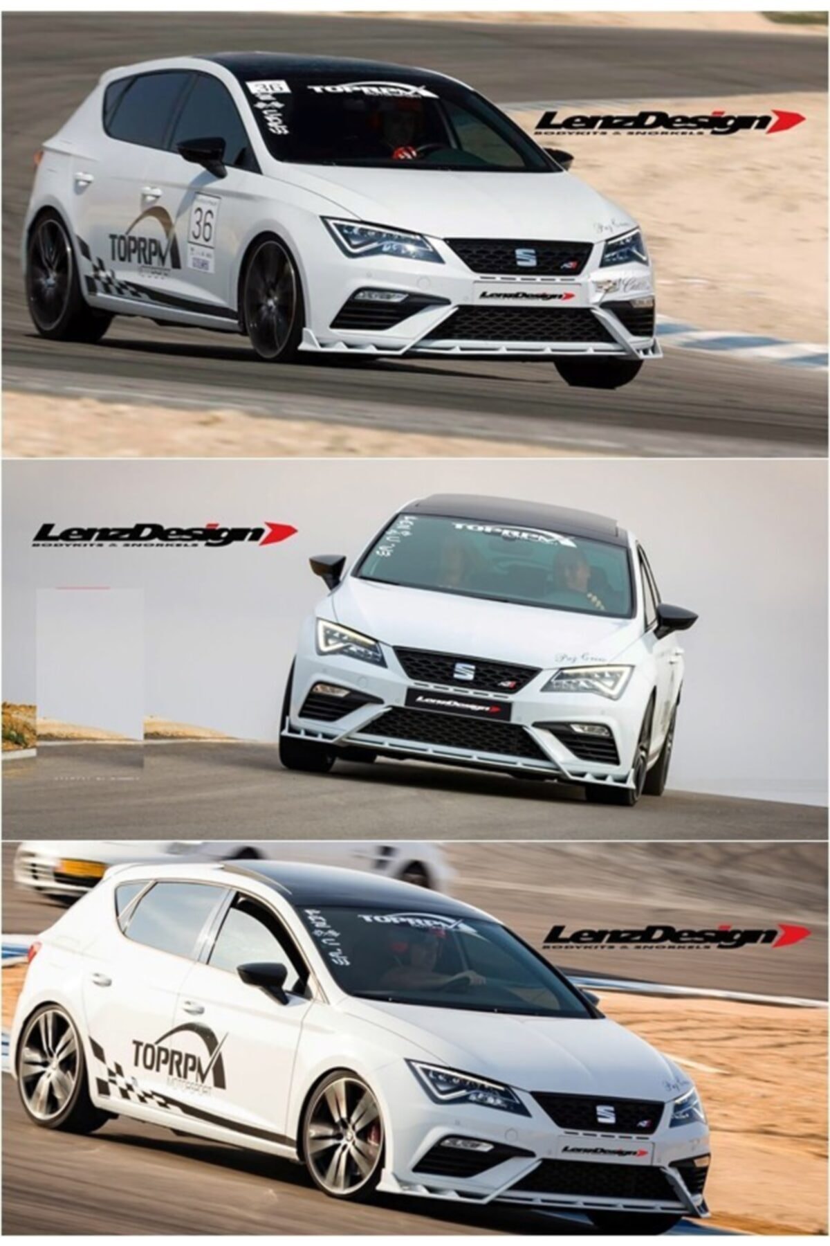 AKC TUNİNG Seat Leon Mk 3.5 Race Cup Lenzdesing Ön Tampon Lipi Parlak Siyah