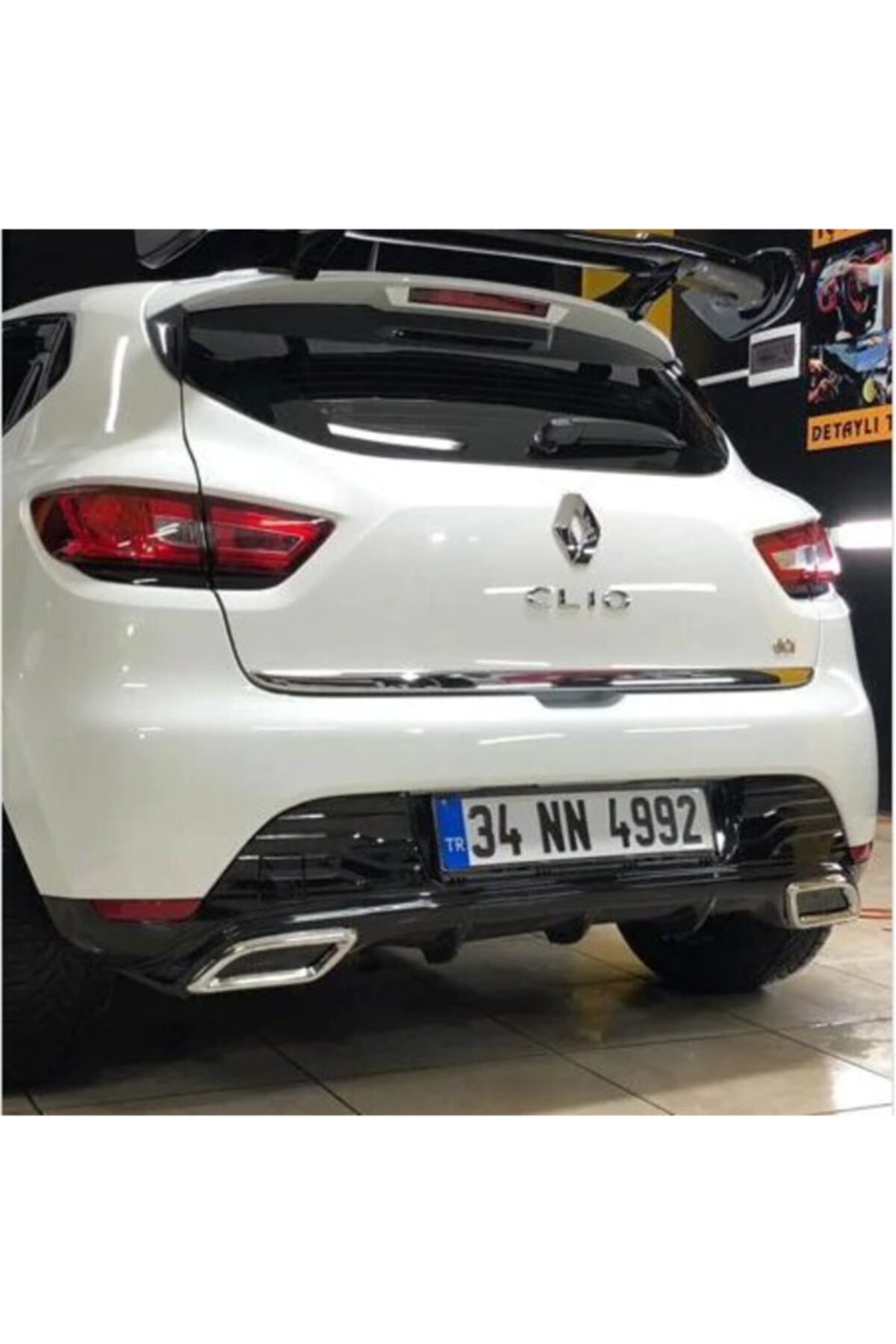 AKC TUNİNG Renault Clio 4 Egsoz Görünümlü Arka Tampon Eki/difüzör