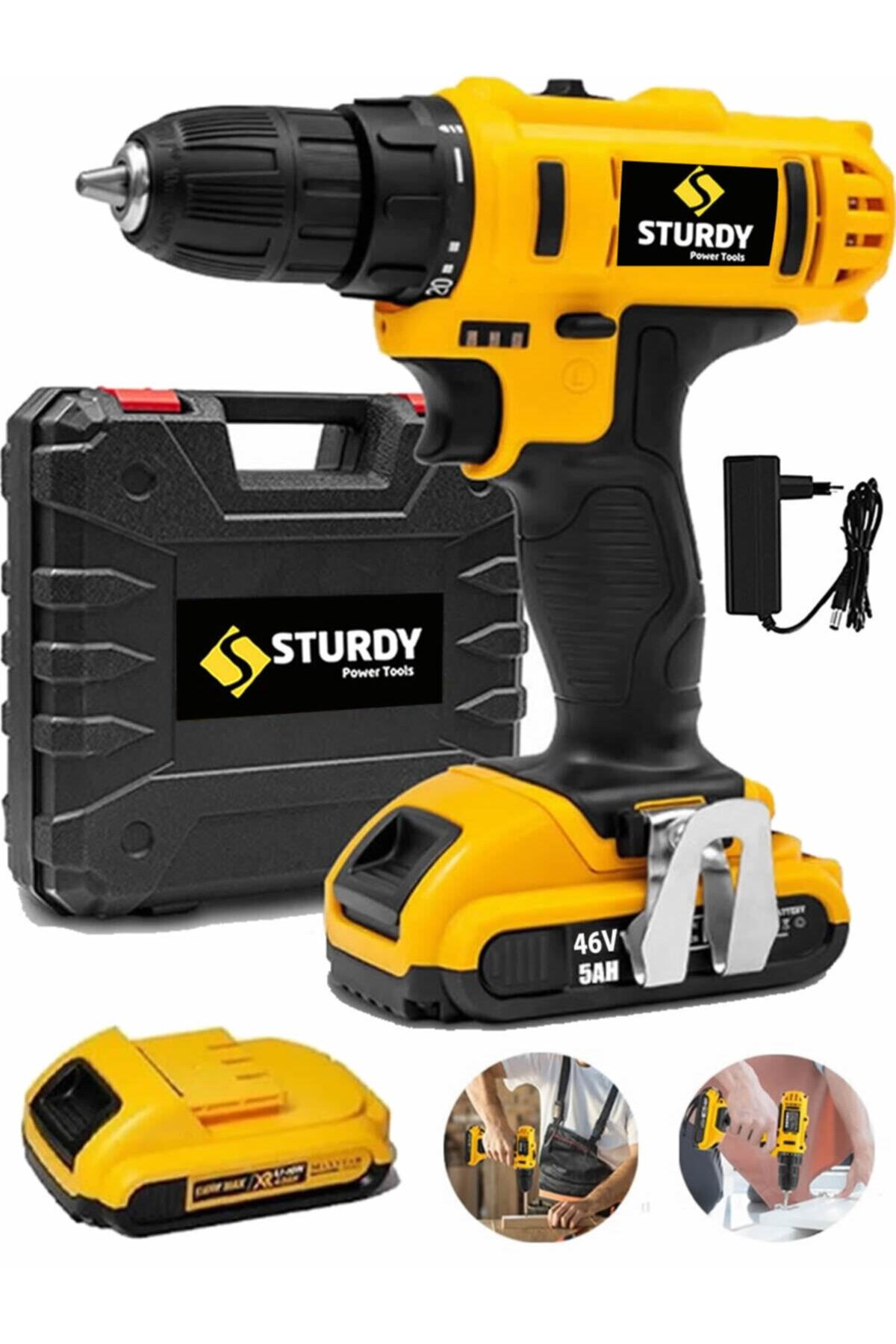 Sturdy Japon Technology 58v6ah Wod Seri Metal Şanzuman Şarjlı Çift Akülü Matkap