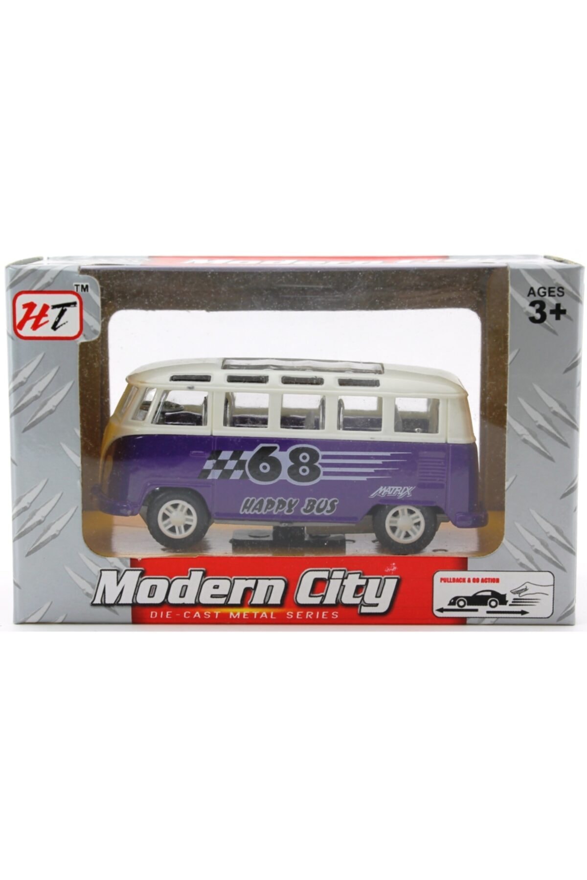 Mega Oyuncak Çek Bırak Mor Minibüs M8668-24