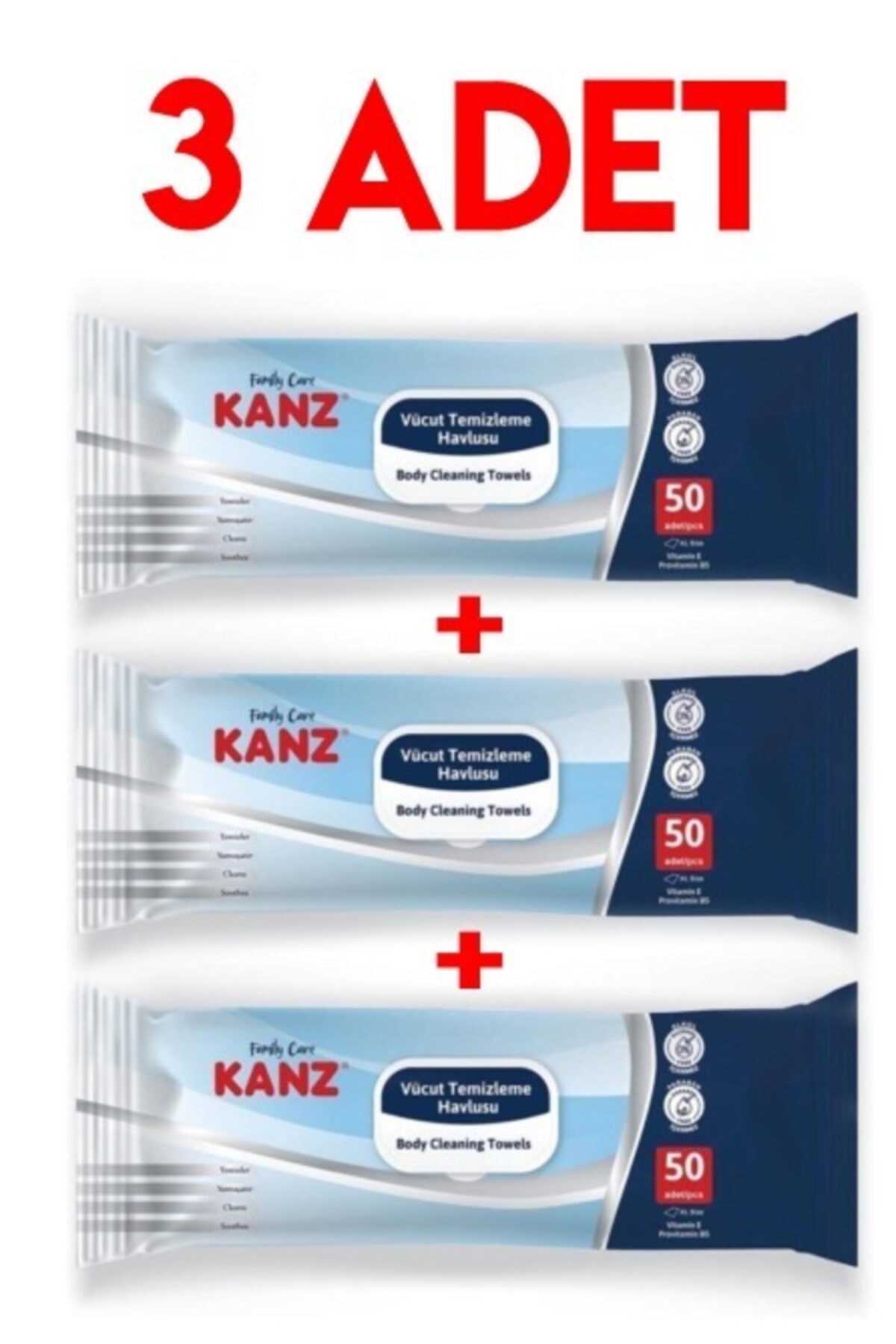 Kanz Vücut Temizleme Havlusu 50 Li 3 Adet