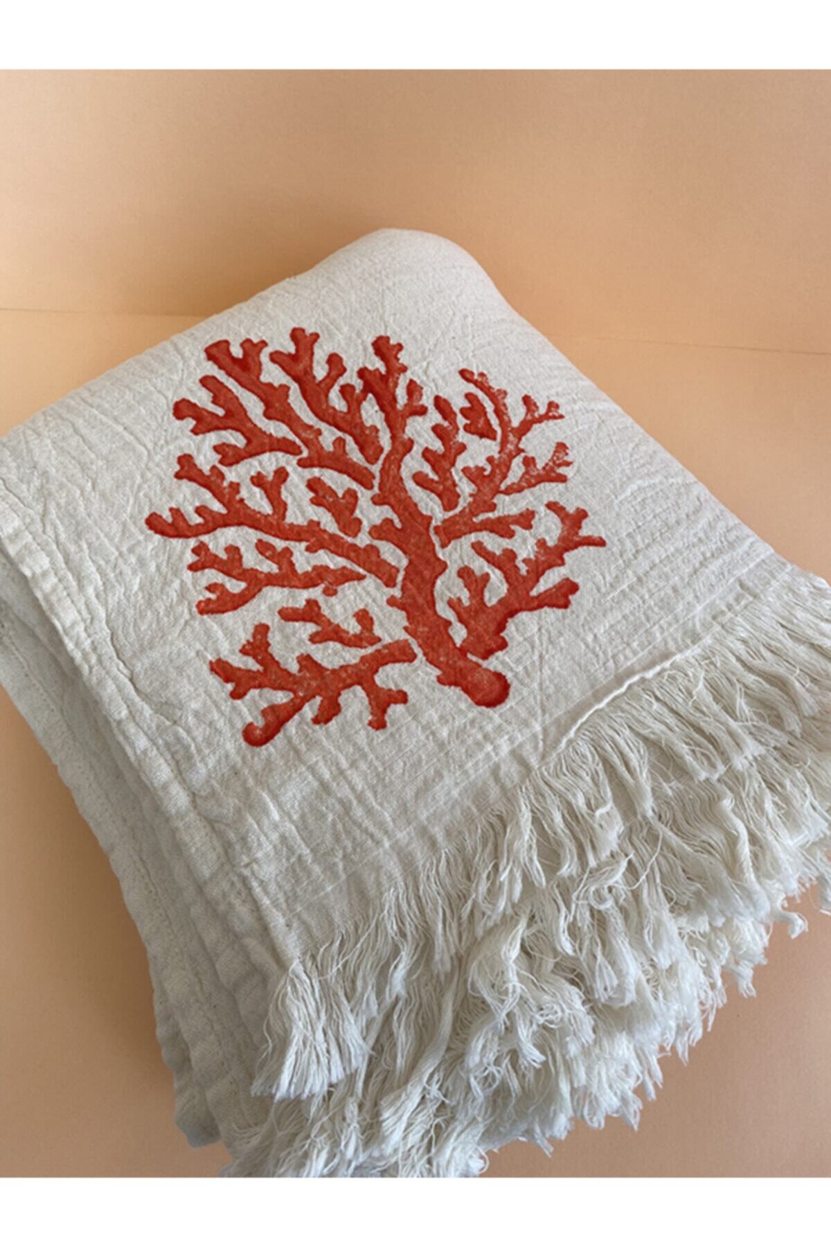 Miel Textile Demre Kırmızı Mercan Peştamal