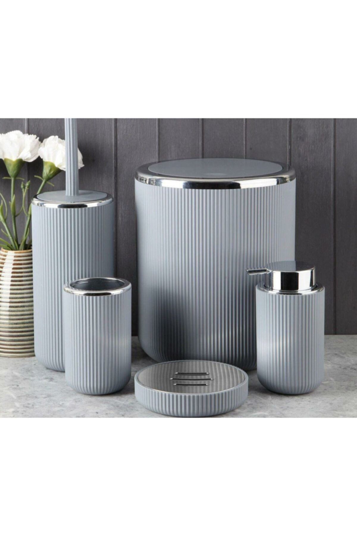 Perotti Lisbone Silver 5 Parça Banyo Takımı Gri 13166