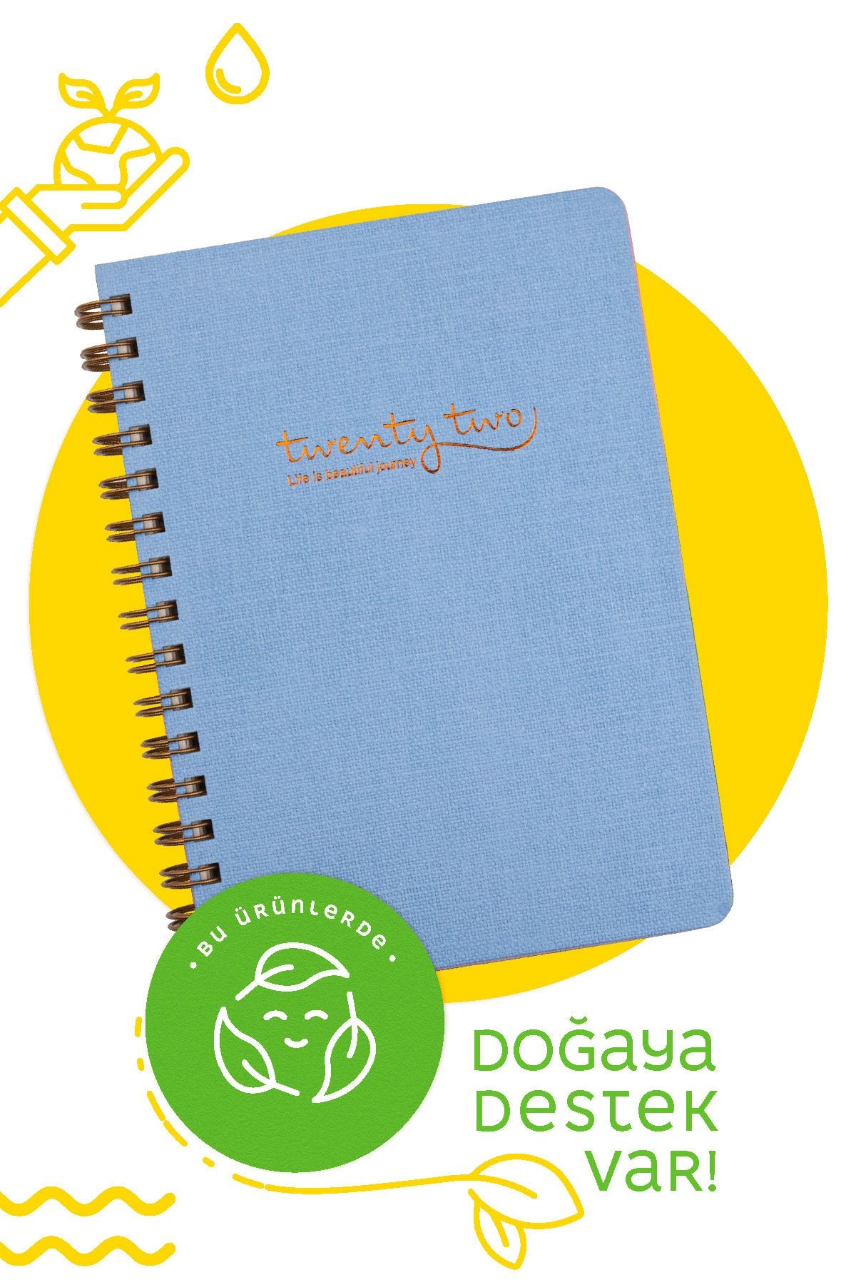 Victoria's Journals 2022 Spiralli Haftalık Ajanda - Canvas Mavi
