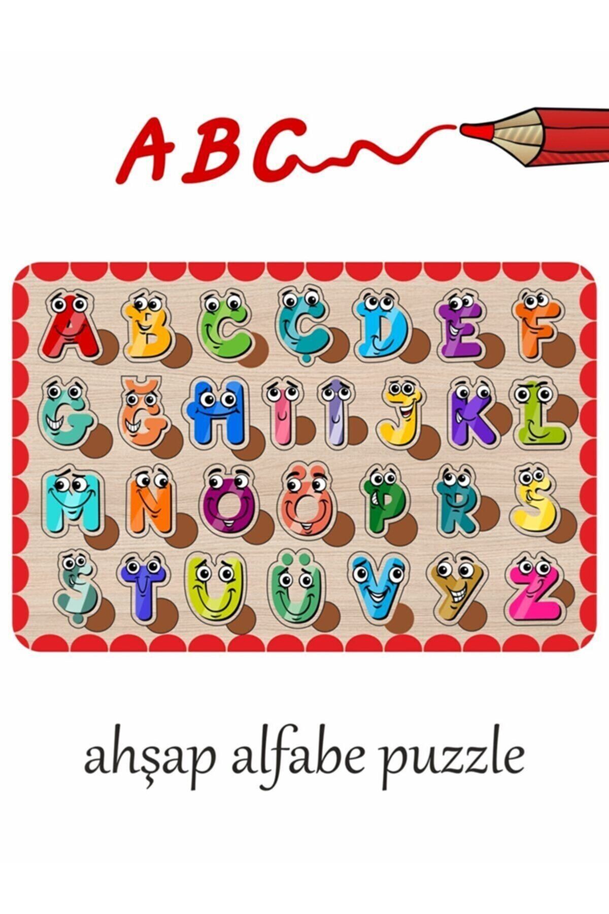 LİPYOS Eğitici Öğretici Bul Tak Ahşap Alfabe Alfabe Alt Tabla Baskılı