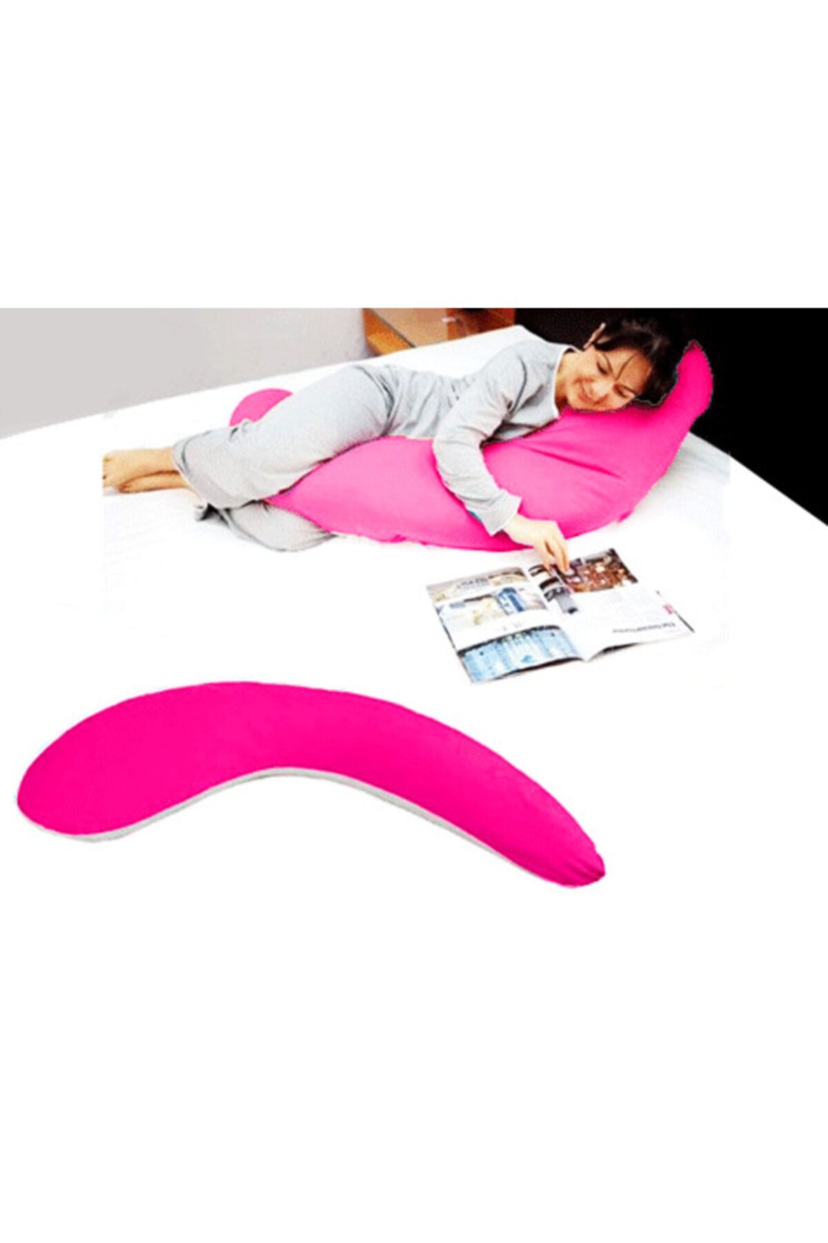 Paxman Yarım Boy Hamile Ve Uyku Yastığı ( Pembe )