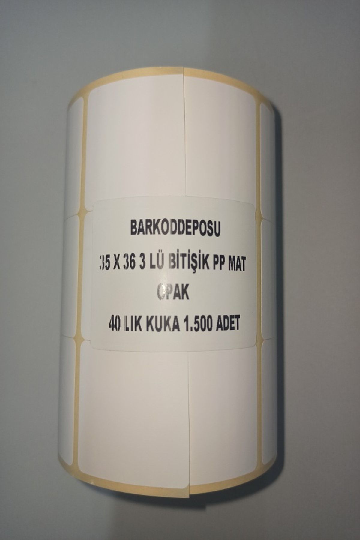 BARKOD DEPOSU 35x36 3 Lü Bitişik 1500 Lük Sarım Pp Mat Opak Plastik Etiket