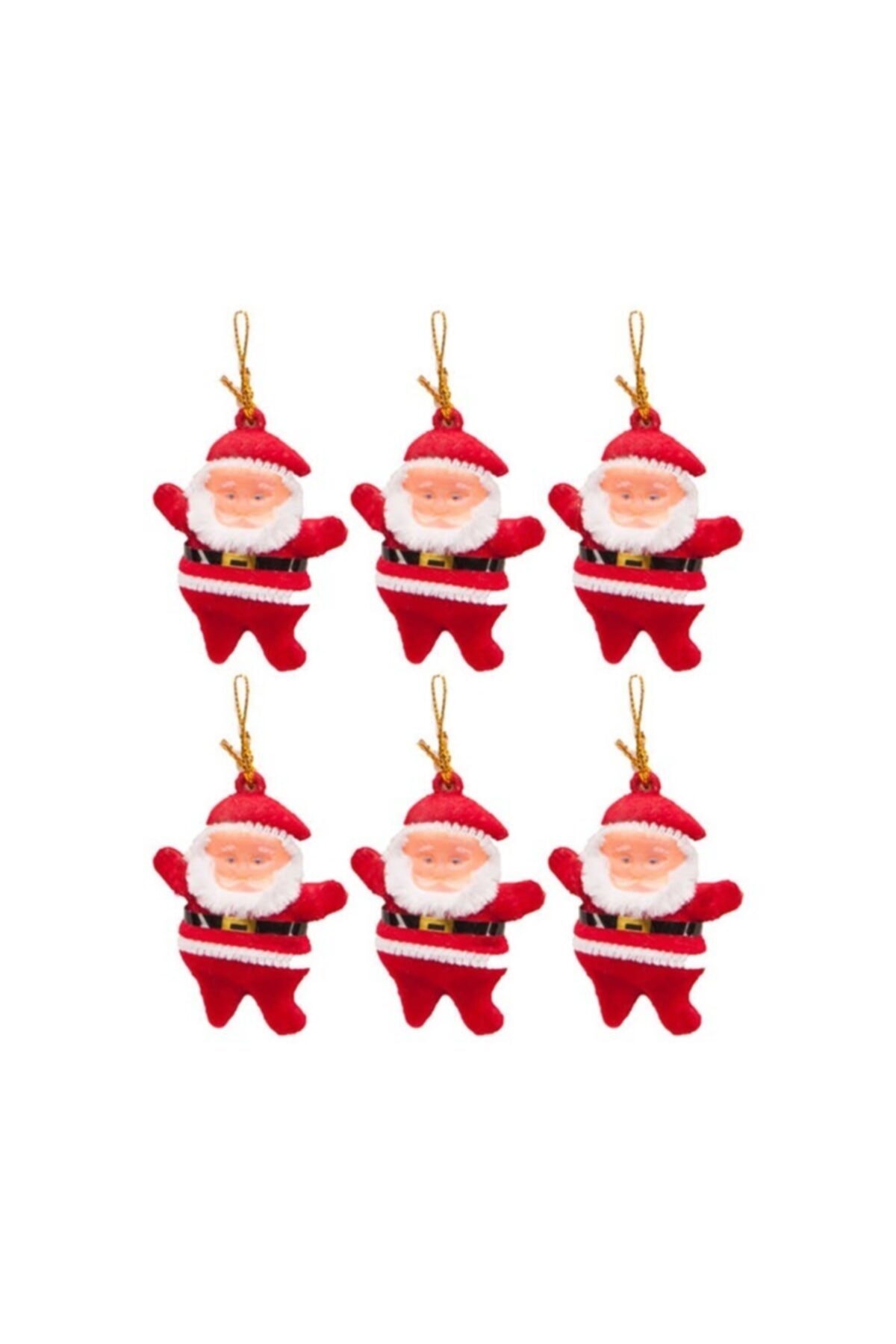 parti sürprizi Noel Baba Çam Ağacı Süs 6 Adet