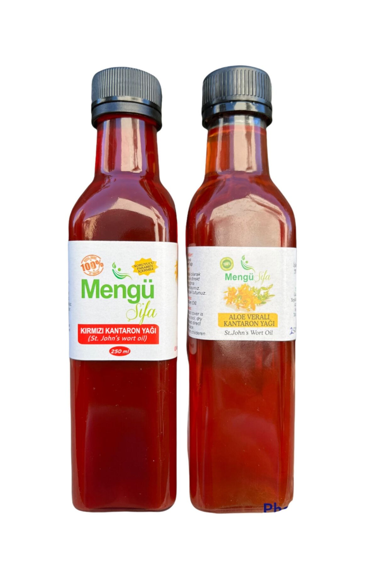 mengü şifa Aloe Veralı Sarı Kantaron Yağı 250ml Özel Üretim Kırmızı Kantaron Yağı 250ml