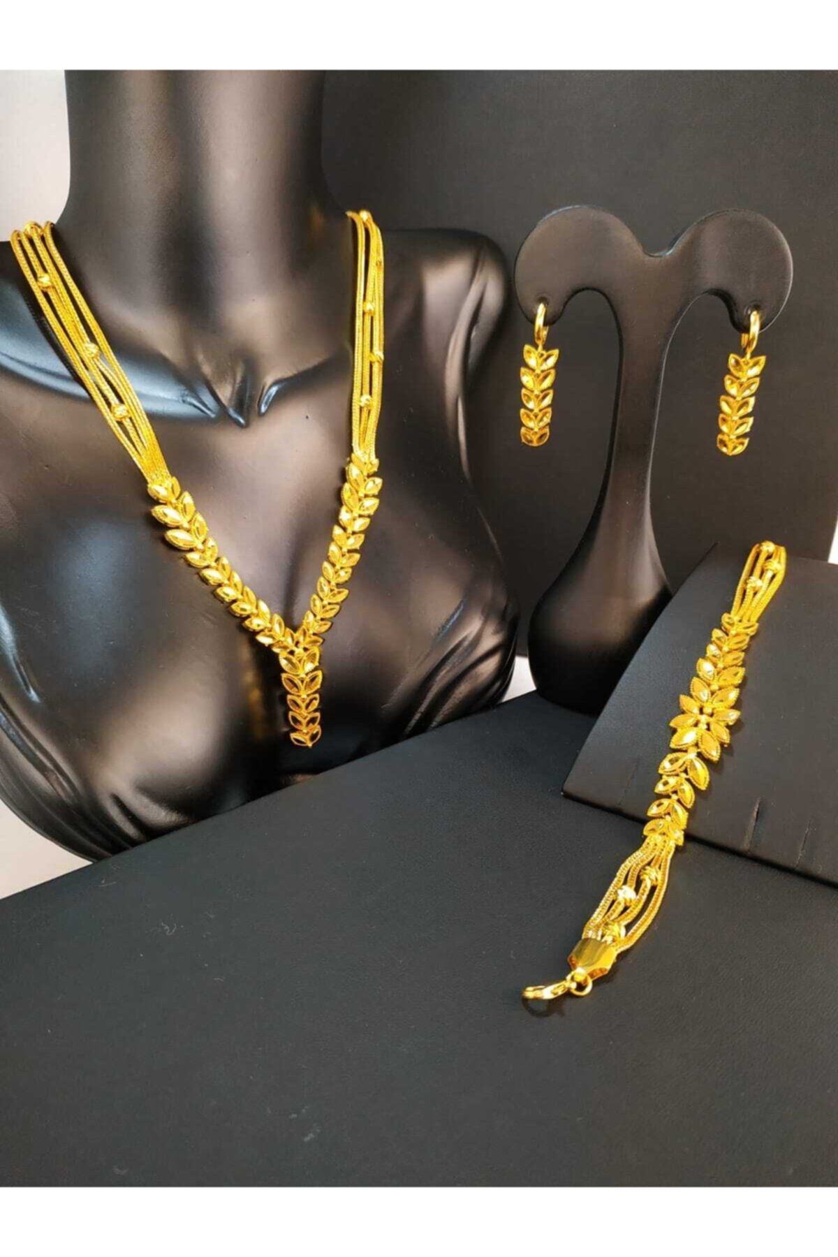 barış gold altın kaplama 22 Ayar Altın Kaplama El Örmesi 3 Lü Kuyumcu Modeli Set