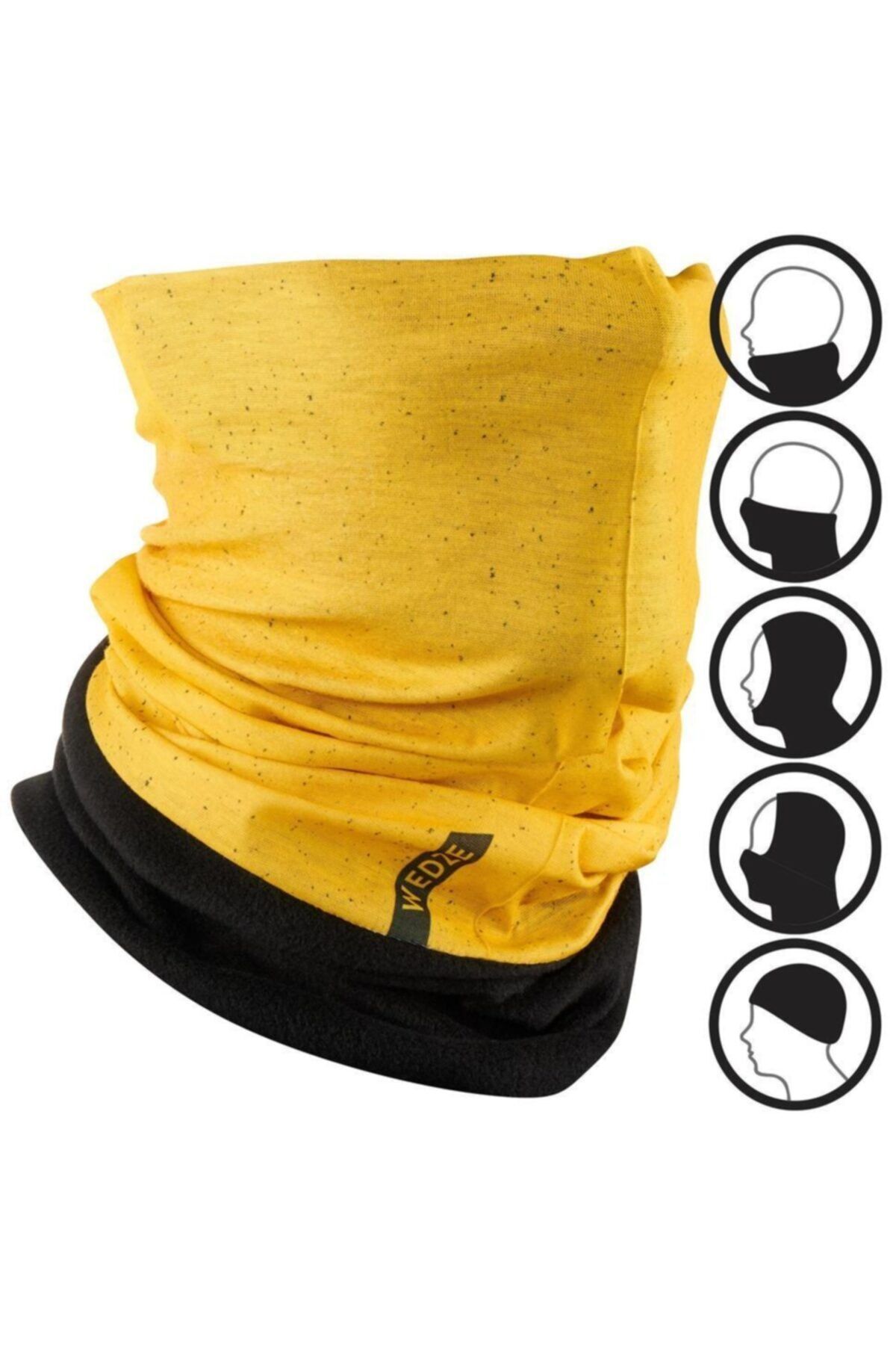 WEDZE Buff - Boyunluk - Yetişkin Buff & Boyunluk - Yetişkin Kayak Boyunluğu - Sarı - Püskütme Desenli