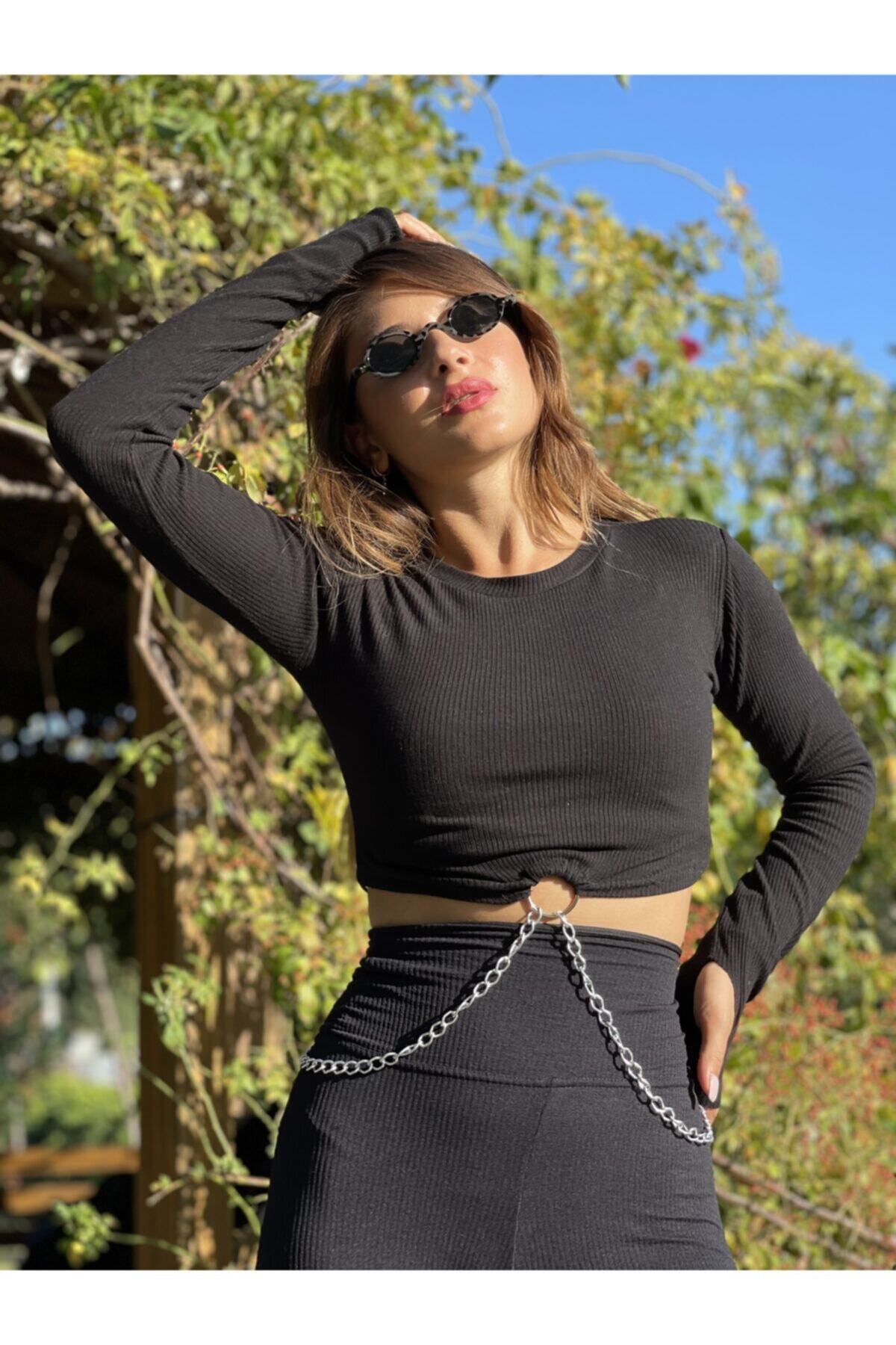 Seyyar Siyah Zincirli Body Parmak Detaylı
