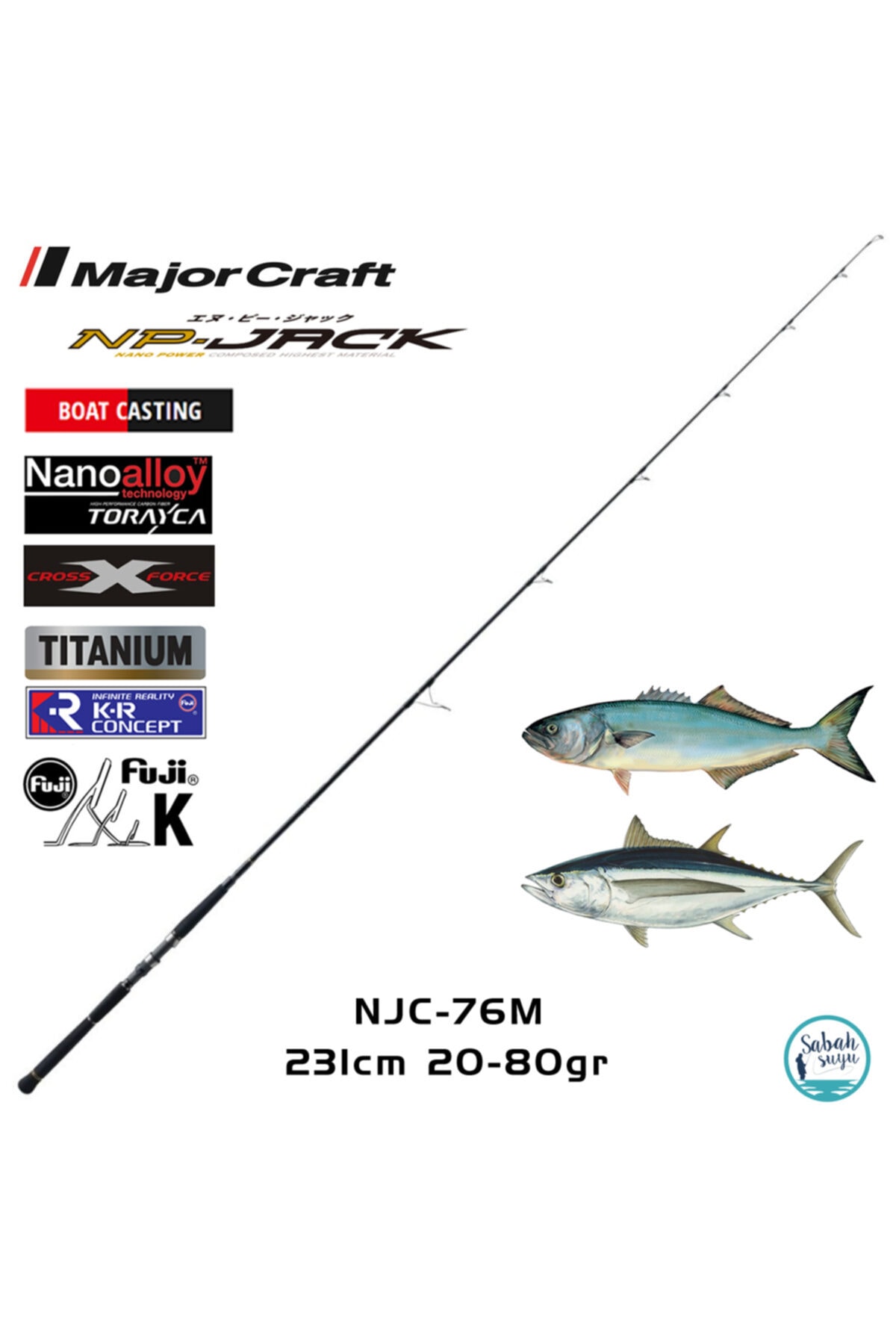 MAJOR CRAFT Np-jack Njc-76m 231cm 20-80gr (1p) Offshore Casting Kamış