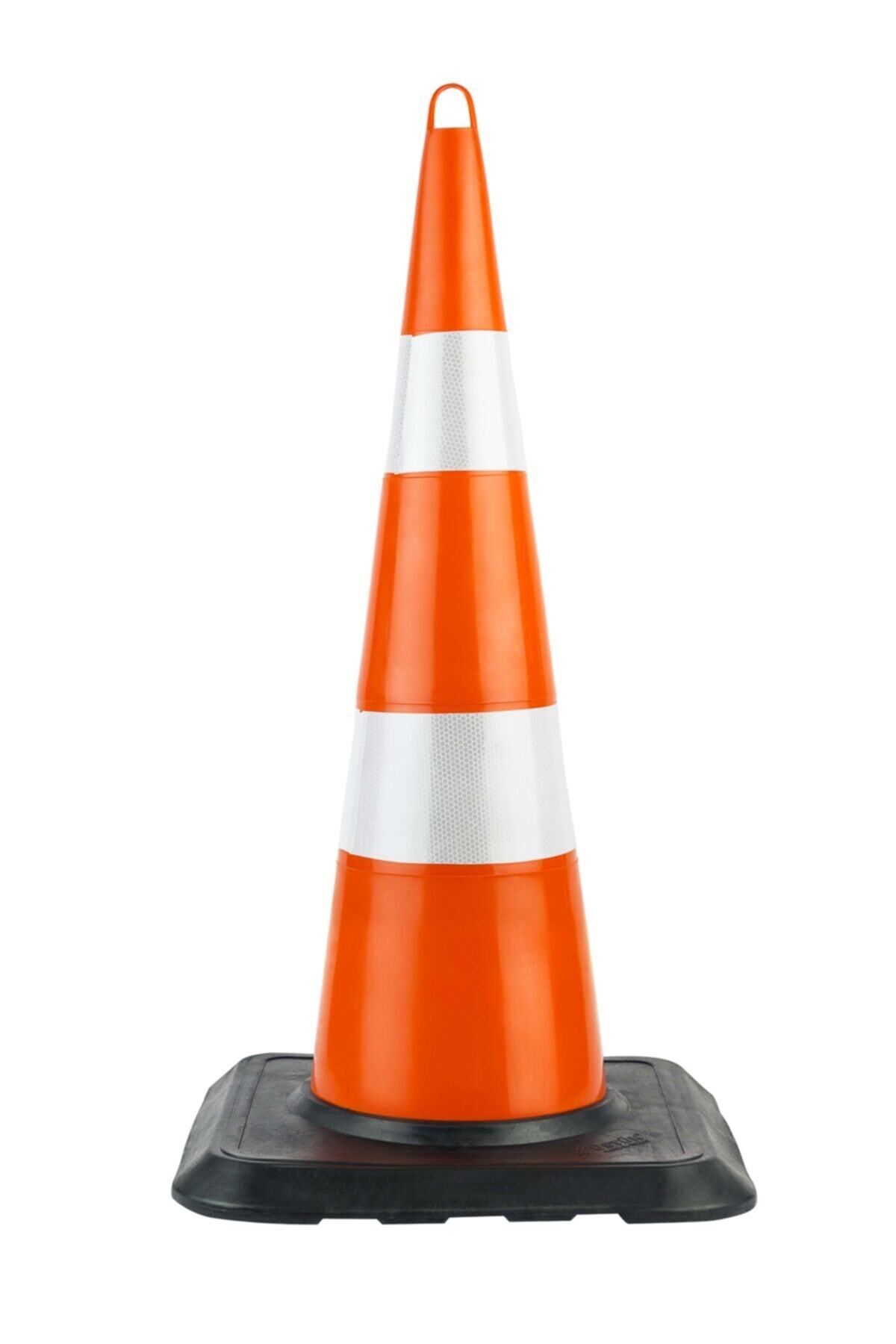 Üstün 90 Cm. Kırılmaz Trafik Konisi (çift Reflektifli) Ağırlıklı