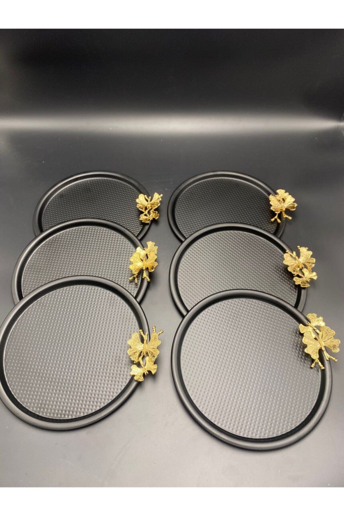 ŞENVER HOME Siyah 6'lı Zamak Detay Sunum Tepsisi