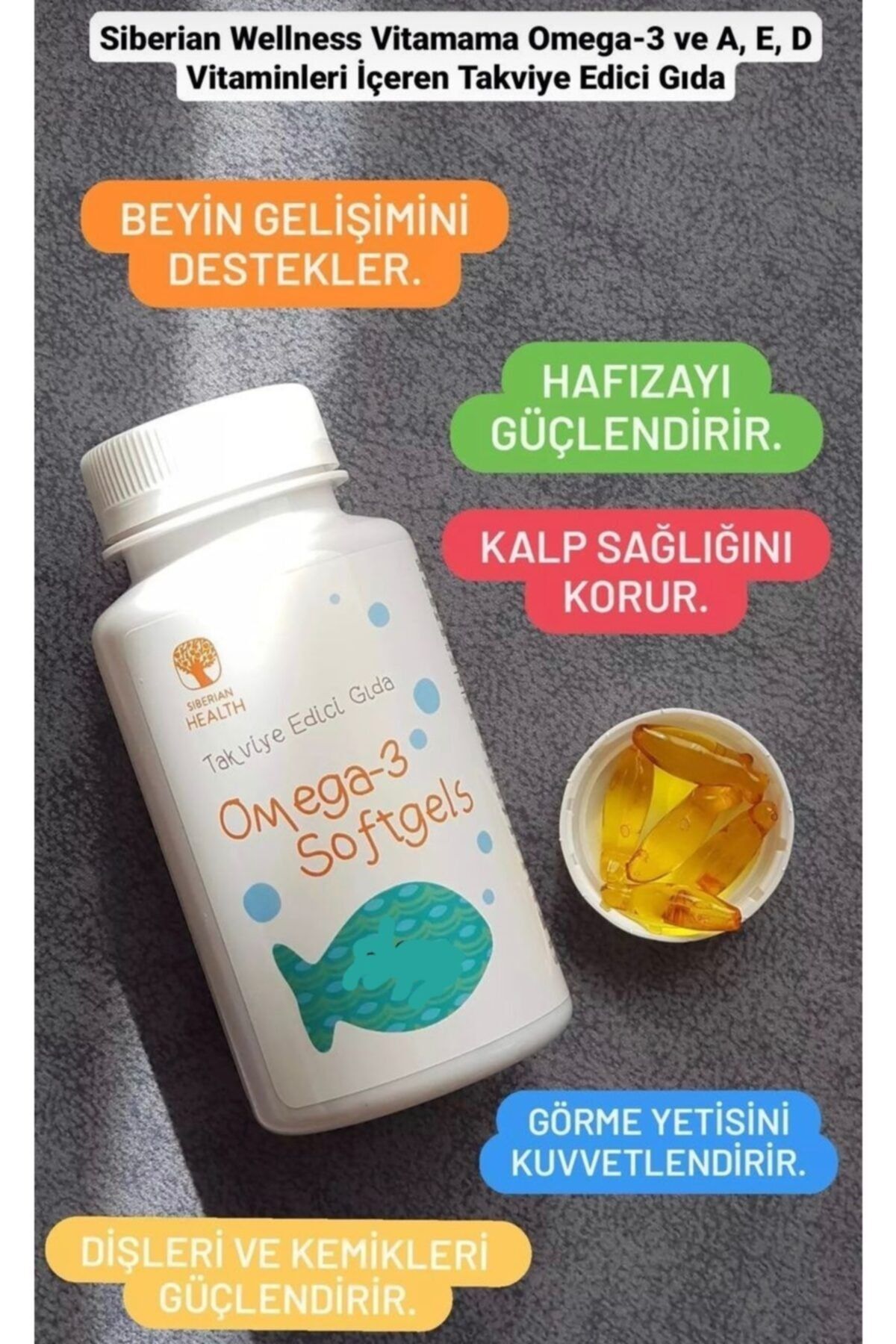 Siberian Wellness Omega-3 Softgels Omega-3 Ve A,e,d Vitaminleri Içeren Takviye Edici Gıda Omega 3
