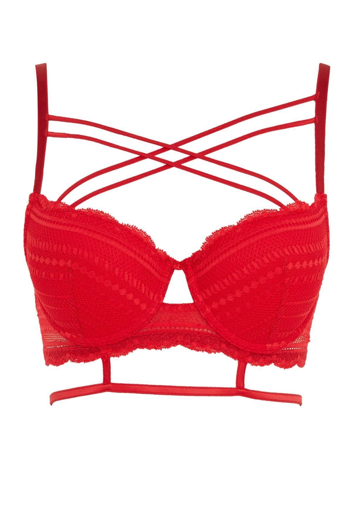 DeFacto Dantelli Bant Detaylı Push Up Tişört Sütyen