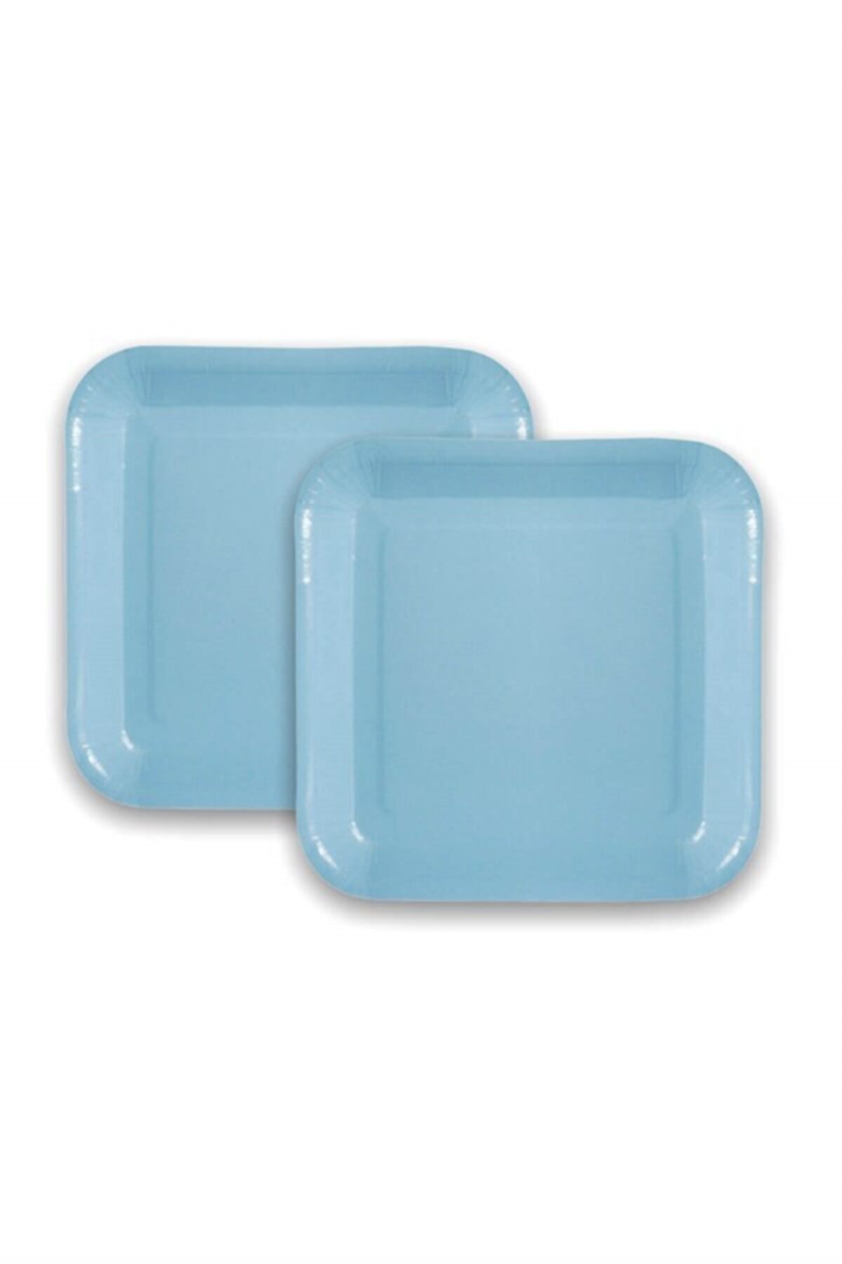 Partifabrik Mavi Makaron Pastel Kare Tabak 8 Li