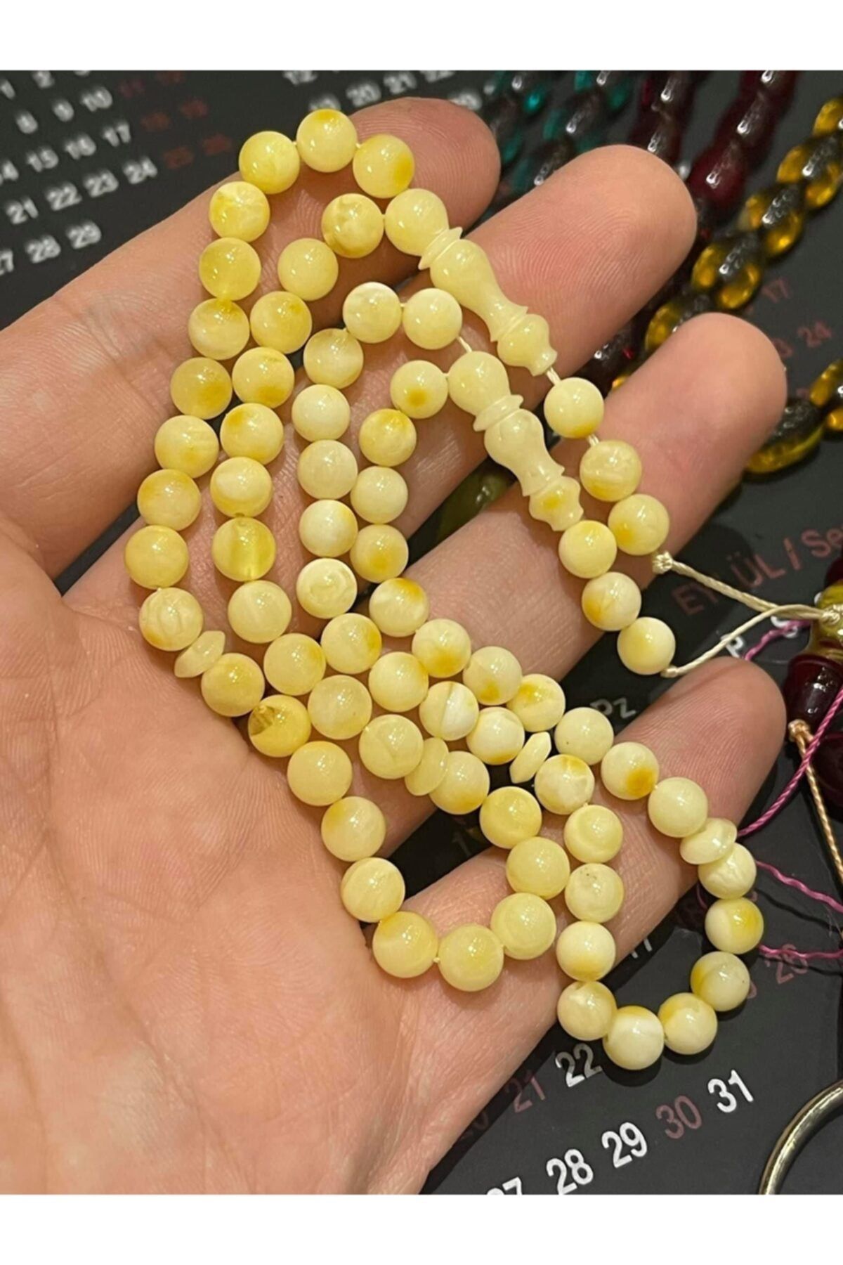 Kehribarstore Doğal Damla Kehribar Bürokrat Boy Iki Adet Püskülsüz